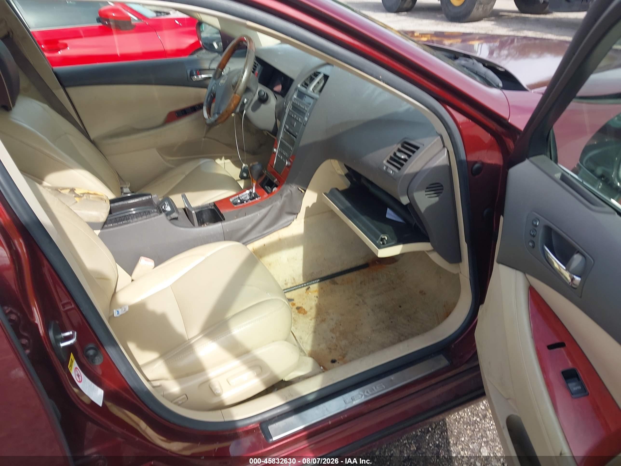 2007 Lexus Es 350   Burgundy vin: JTHBJ46G672105611