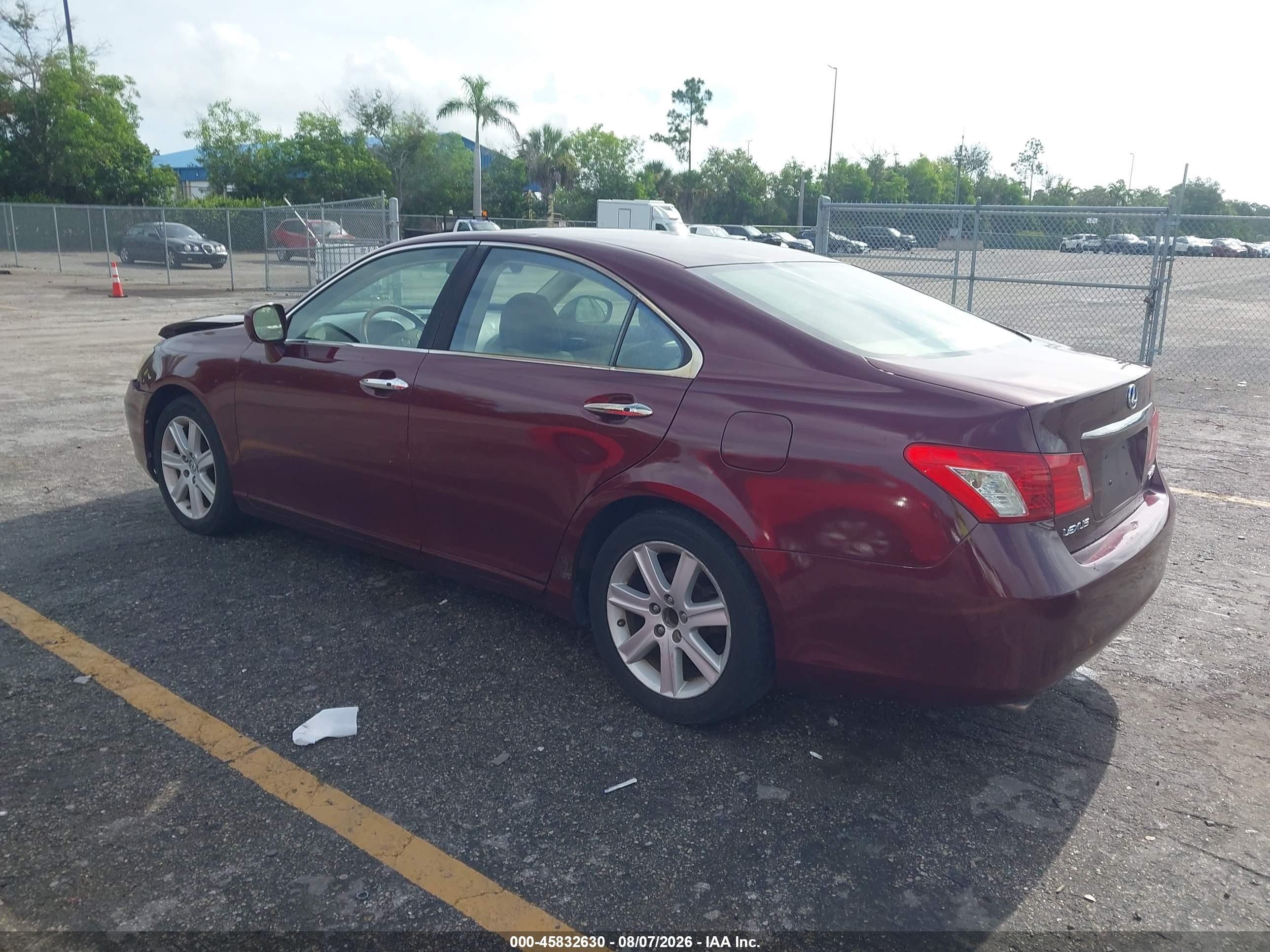 2007 Lexus Es 350   Burgundy vin: JTHBJ46G672105611