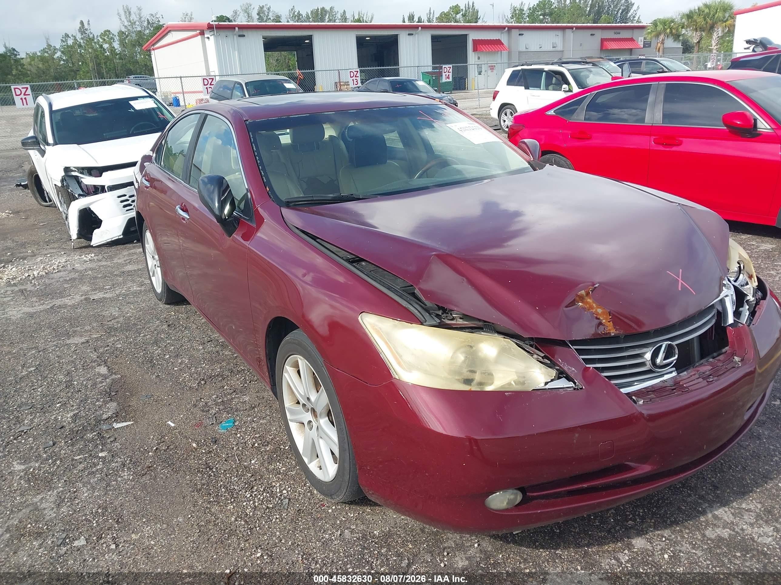2007 Lexus Es 350   Burgundy vin: JTHBJ46G672105611
