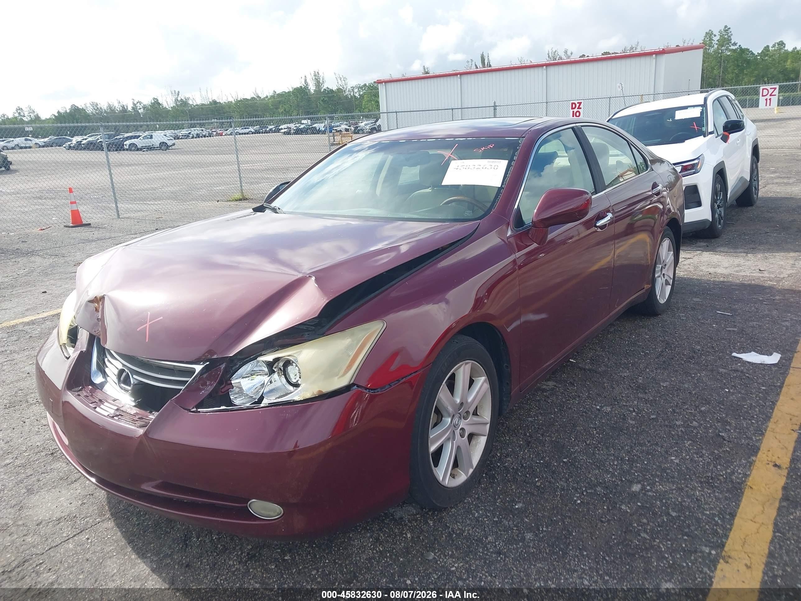 2007 Lexus Es 350   Burgundy vin: JTHBJ46G672105611