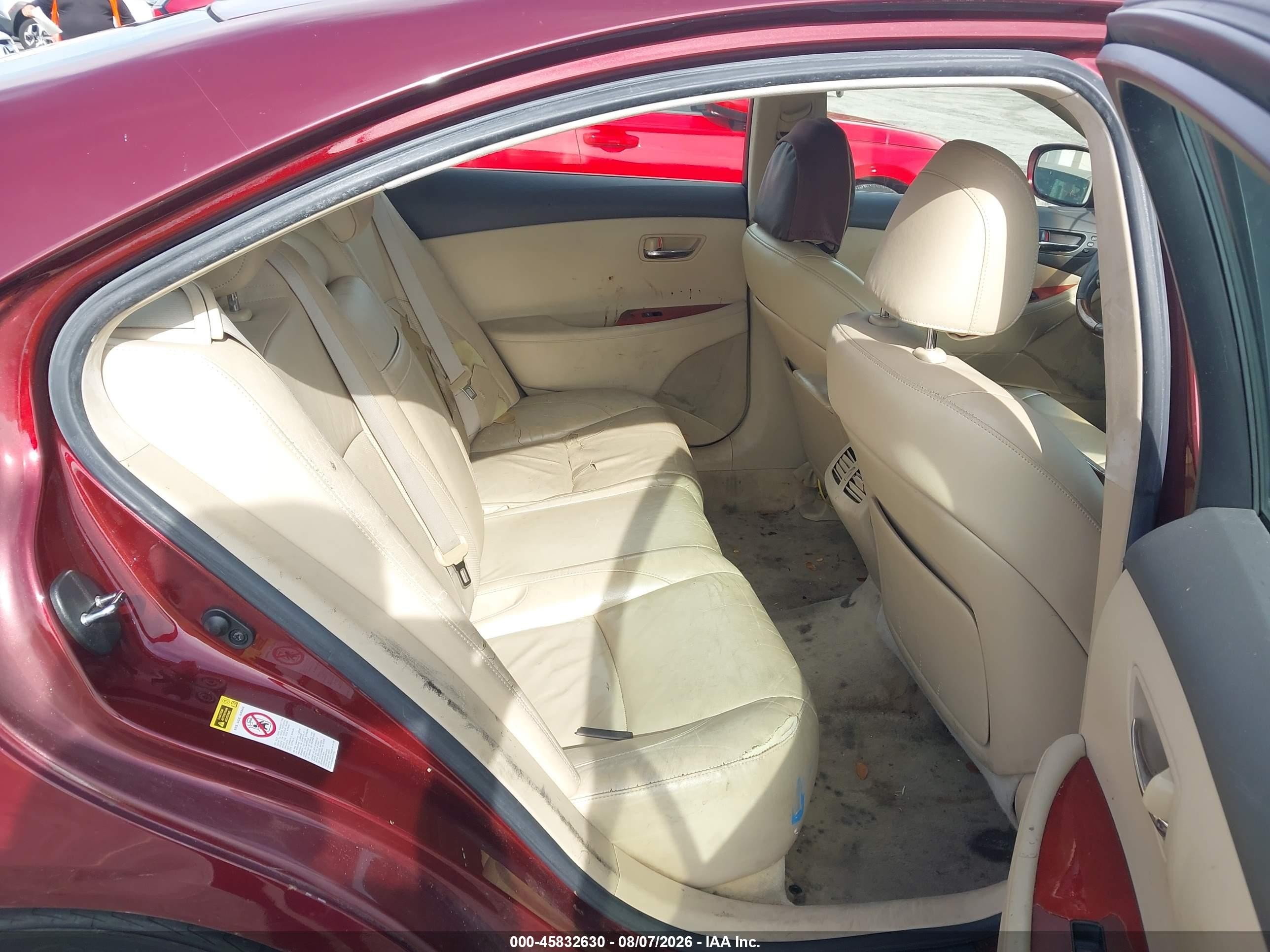 2007 Lexus Es 350   Burgundy vin: JTHBJ46G672105611