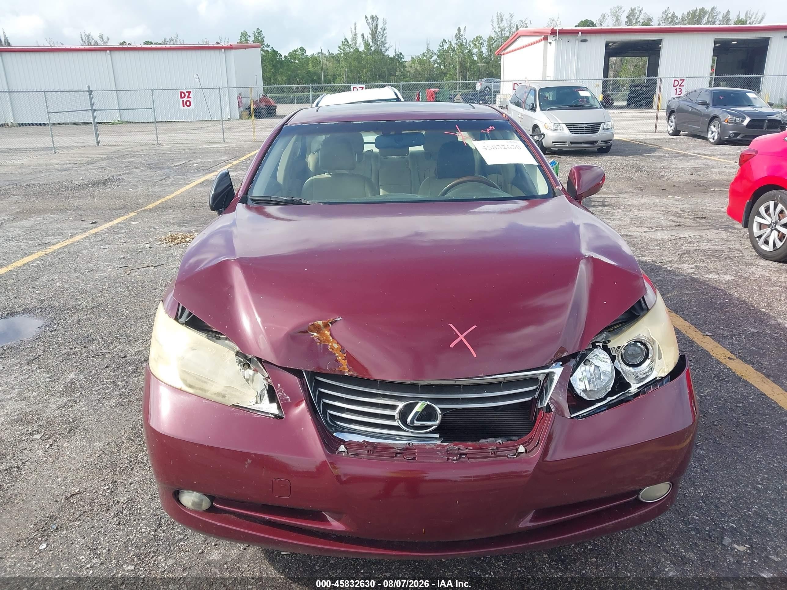 2007 Lexus Es 350   Burgundy vin: JTHBJ46G672105611