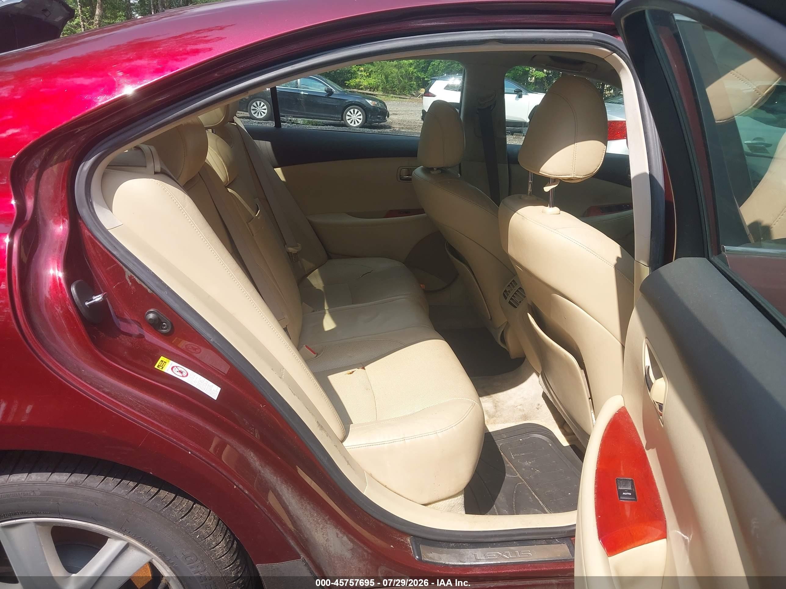 2007 Lexus Es 350   Burgundy vin: JTHBJ46G672125938
