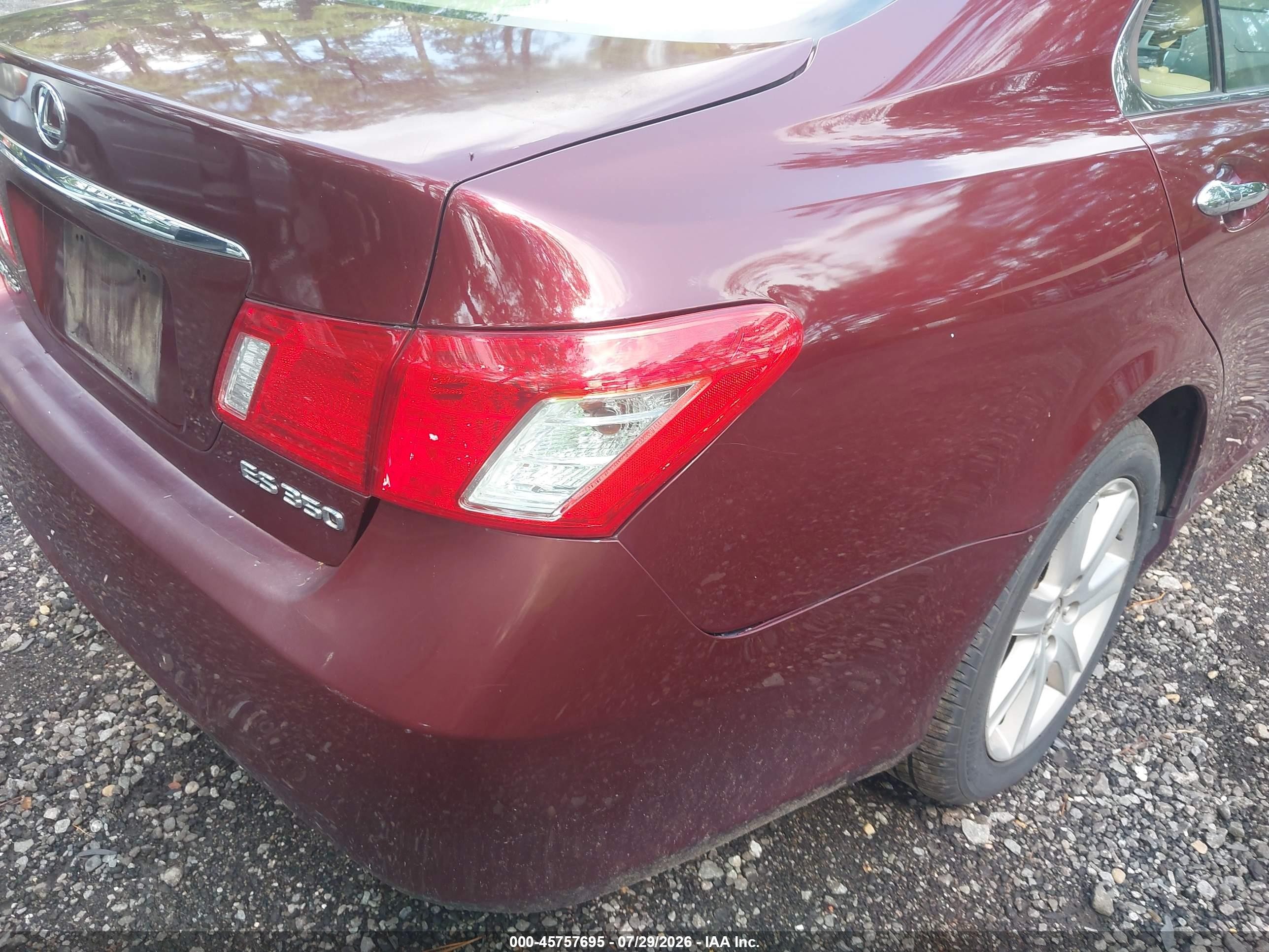 2007 Lexus Es 350   Burgundy vin: JTHBJ46G672125938