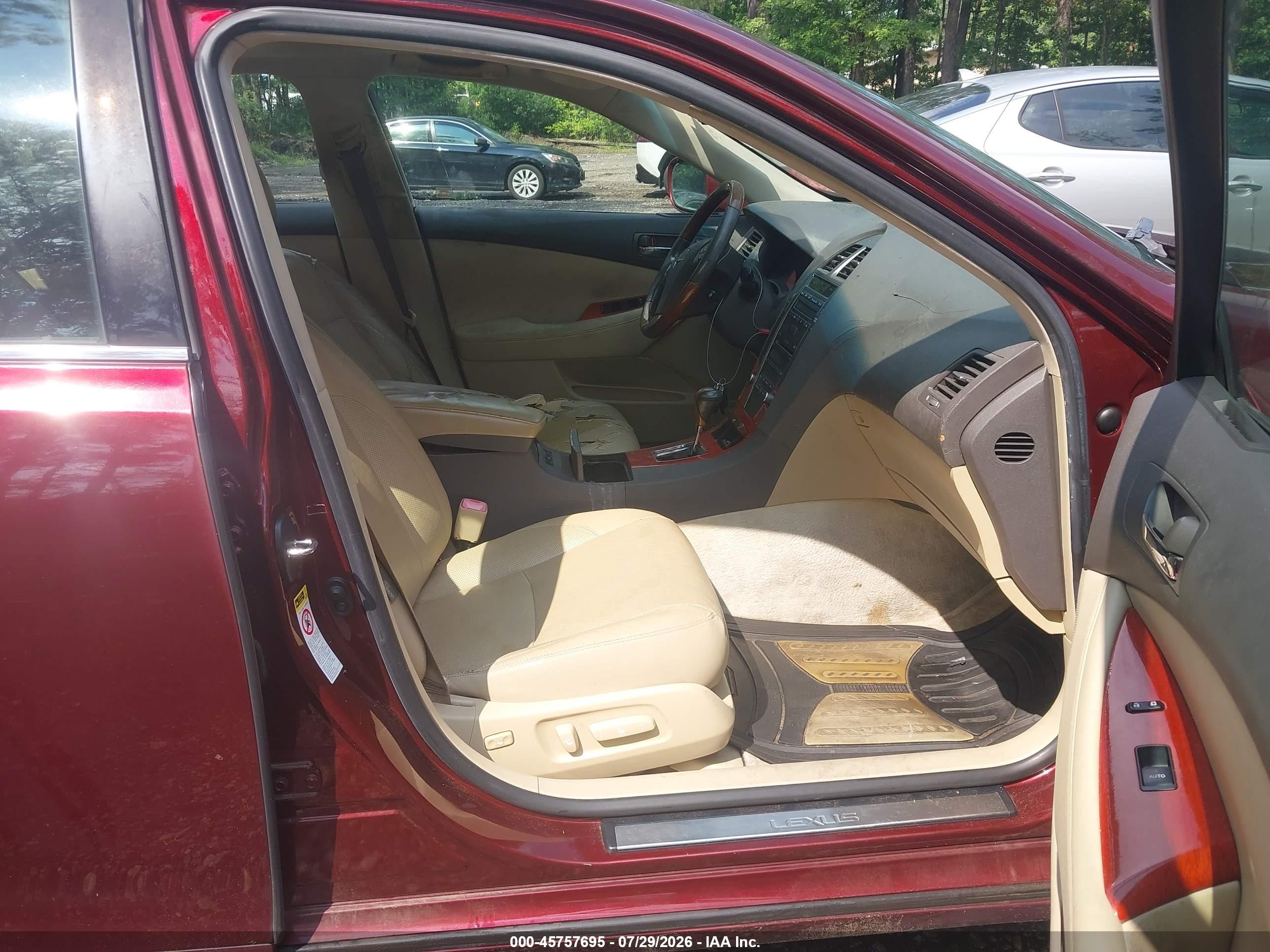 2007 Lexus Es 350   Burgundy vin: JTHBJ46G672125938