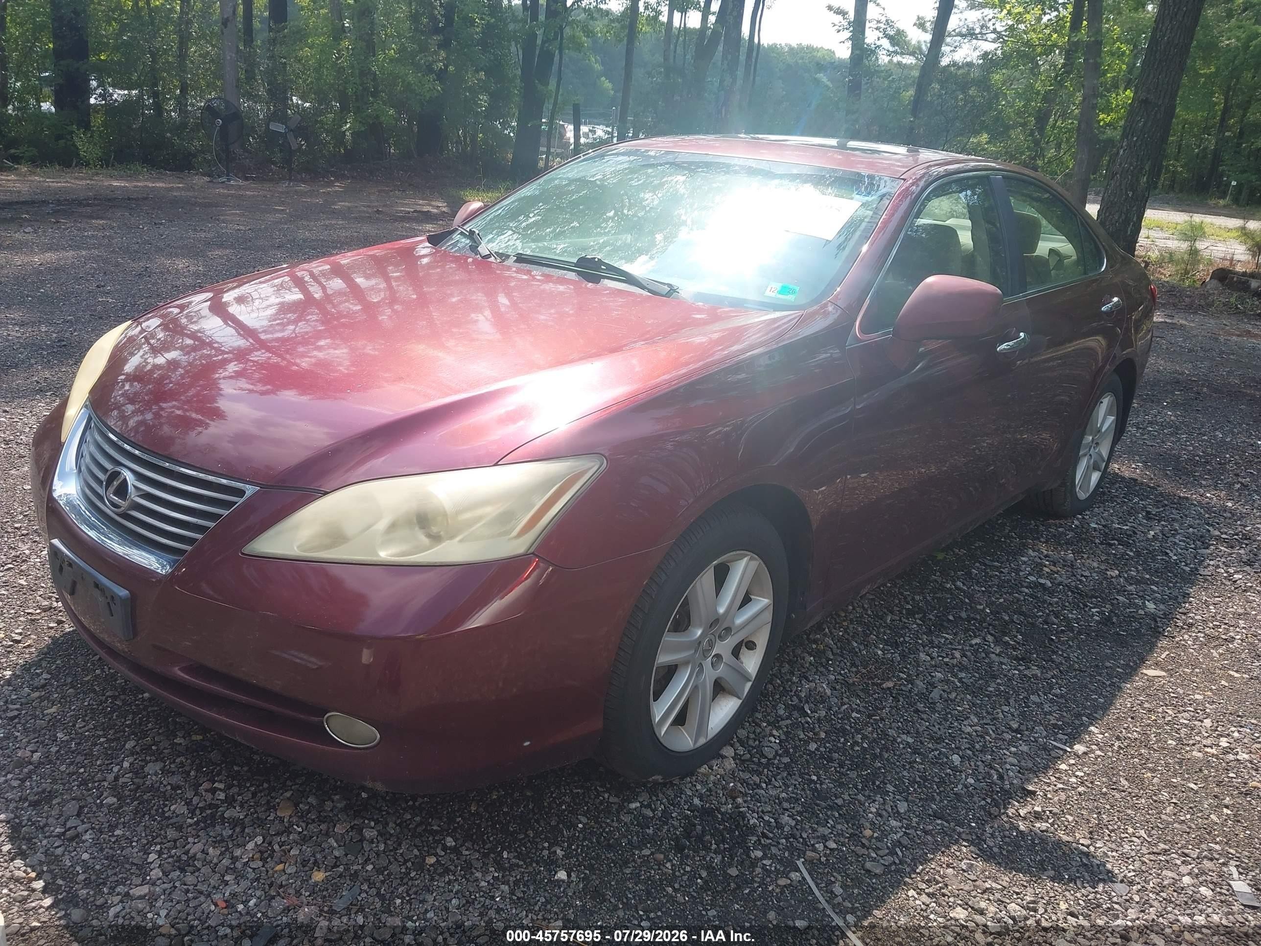 2007 Lexus Es 350   Burgundy vin: JTHBJ46G672125938