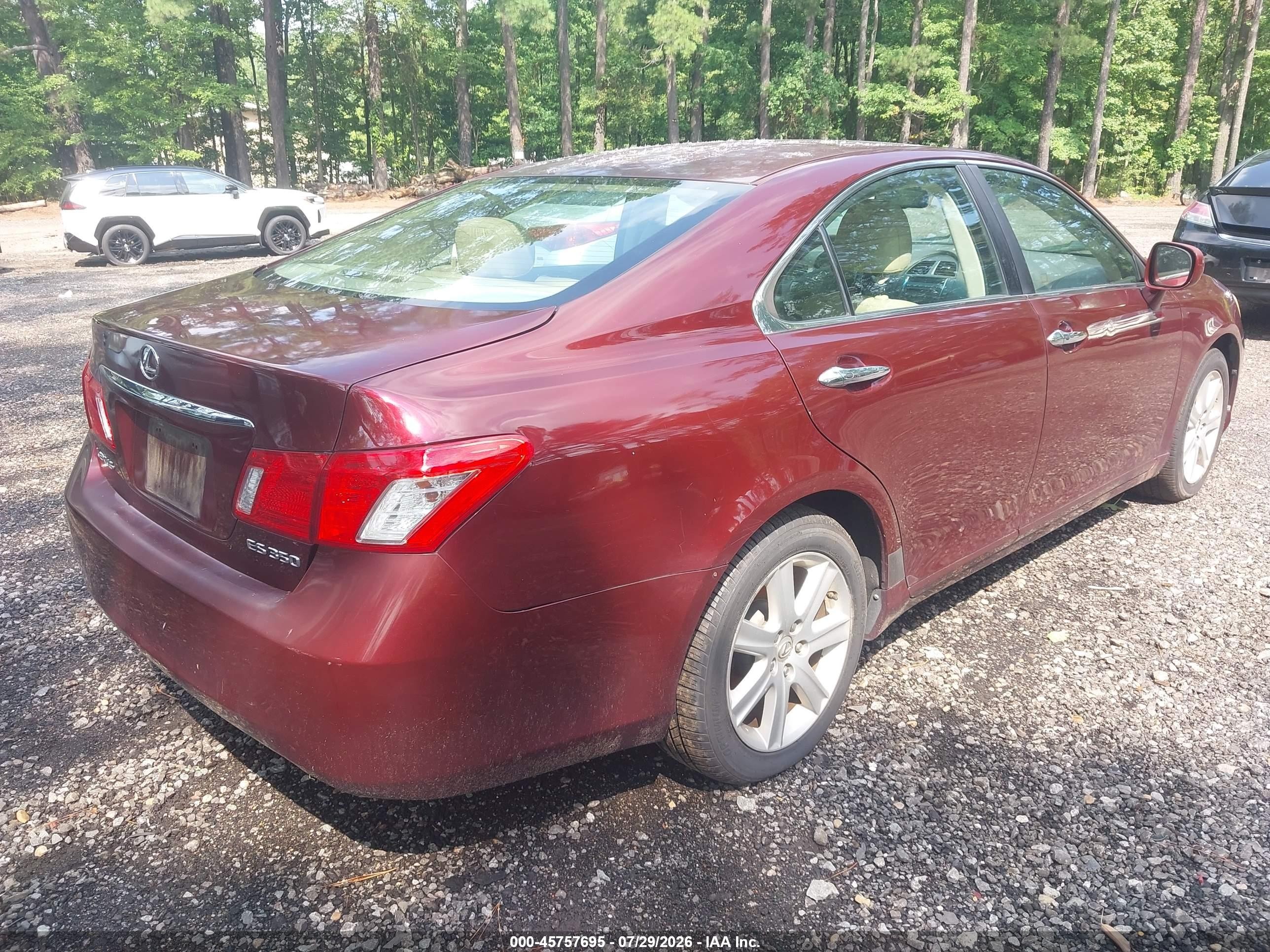 2007 Lexus Es 350   Burgundy vin: JTHBJ46G672125938