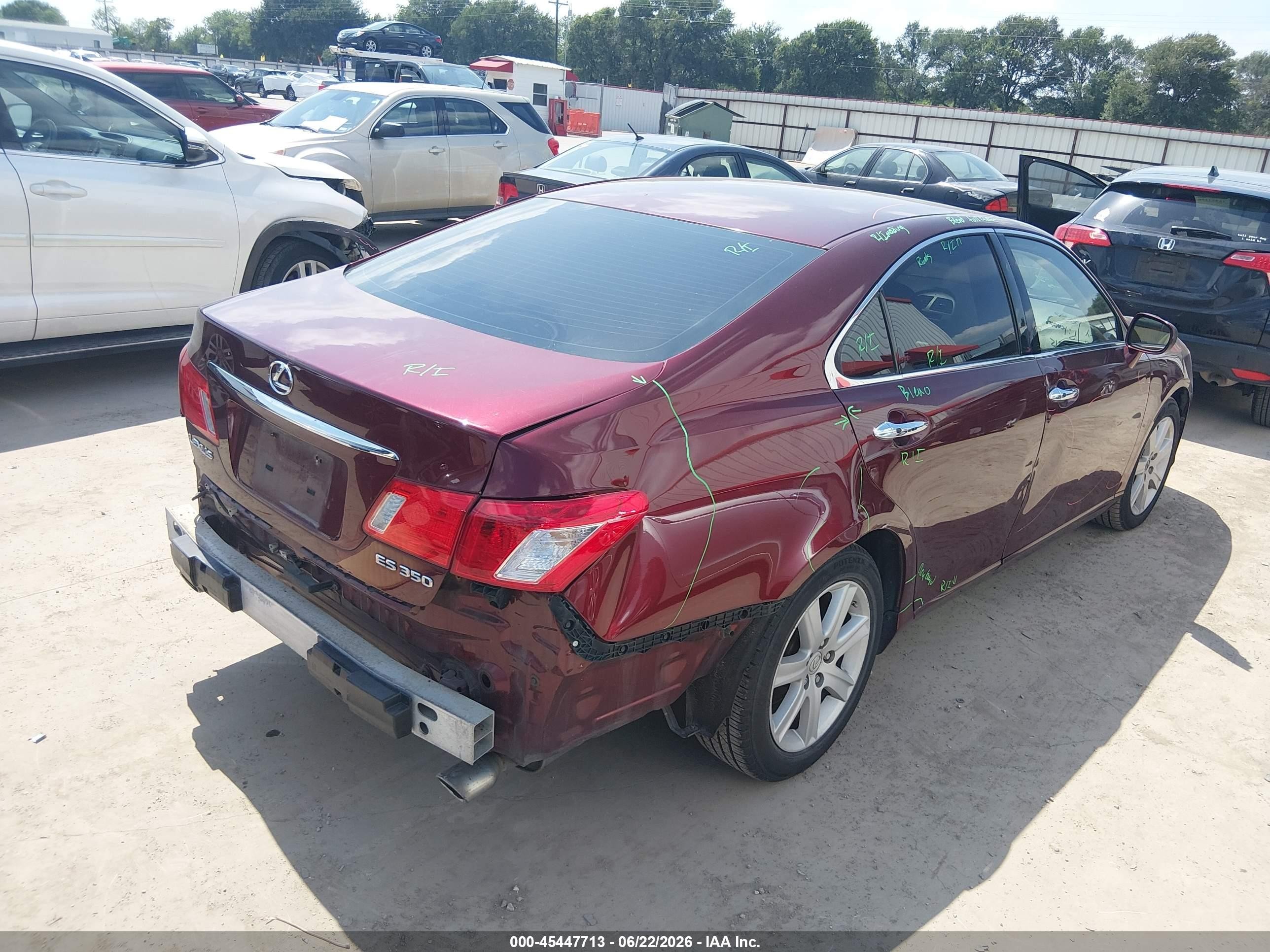 2008 Lexus Es 350   Burgundy vin: JTHBJ46G682181153
