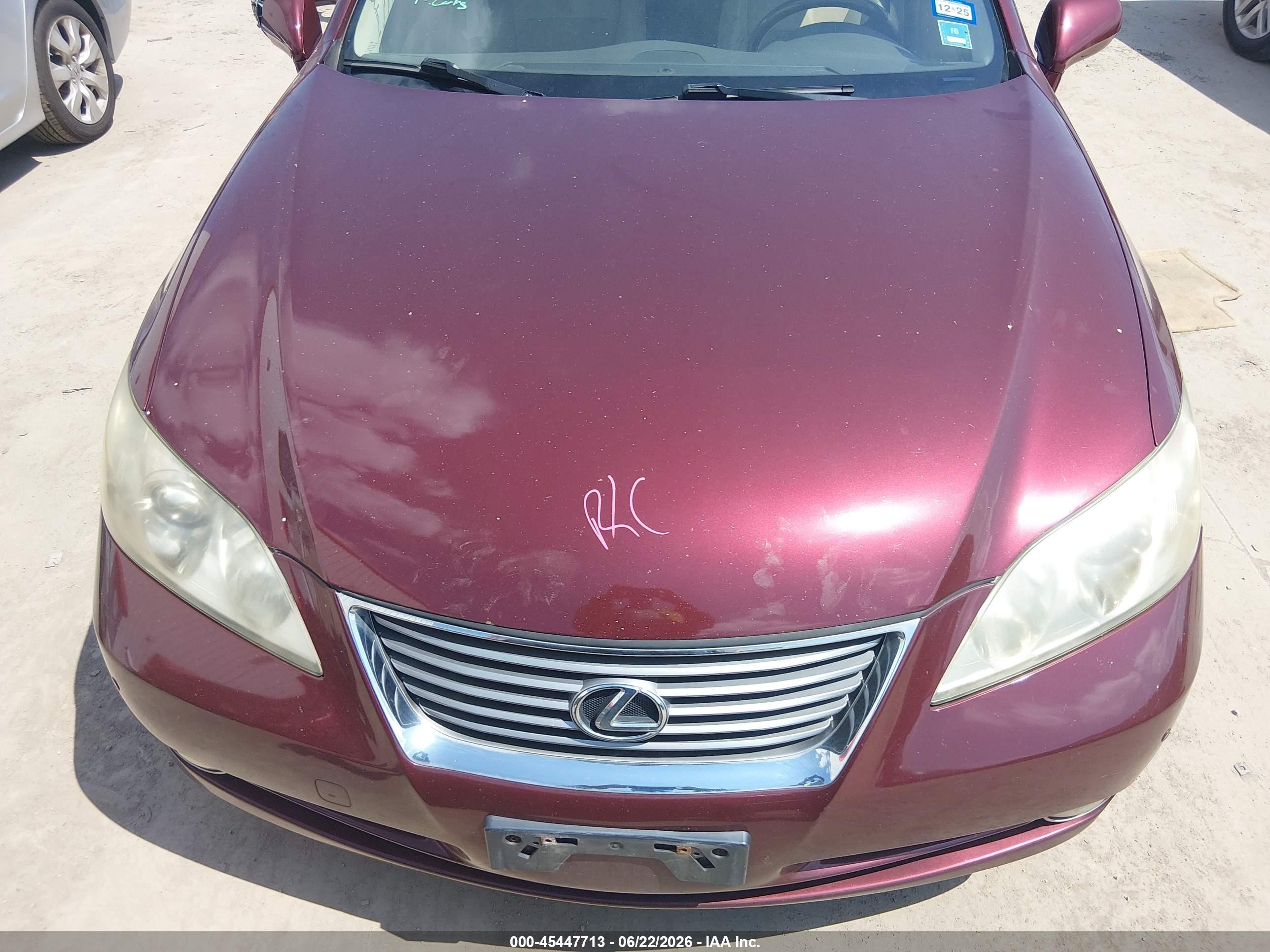 2008 Lexus Es 350   Burgundy vin: JTHBJ46G682181153