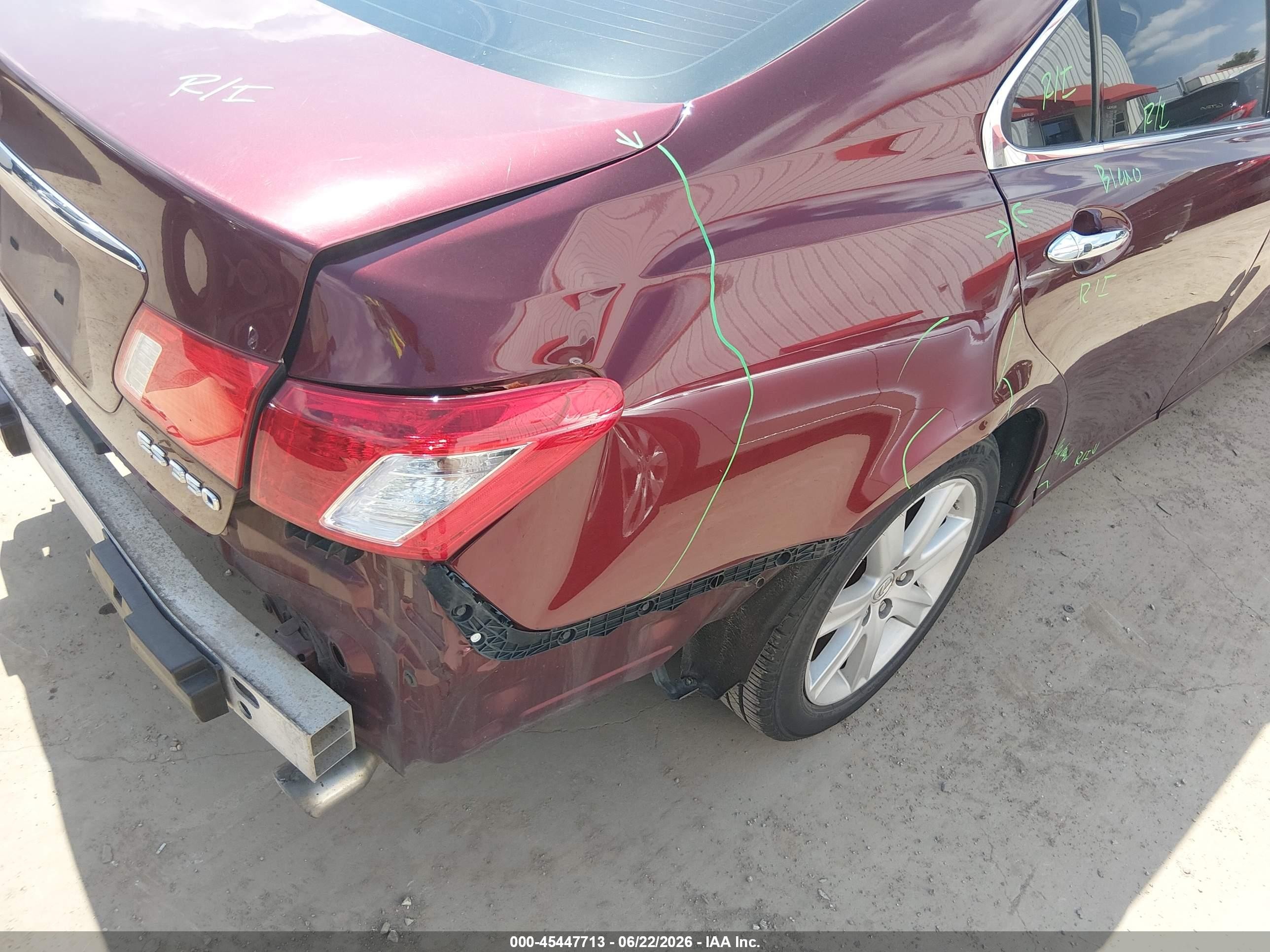 2008 Lexus Es 350   Burgundy vin: JTHBJ46G682181153