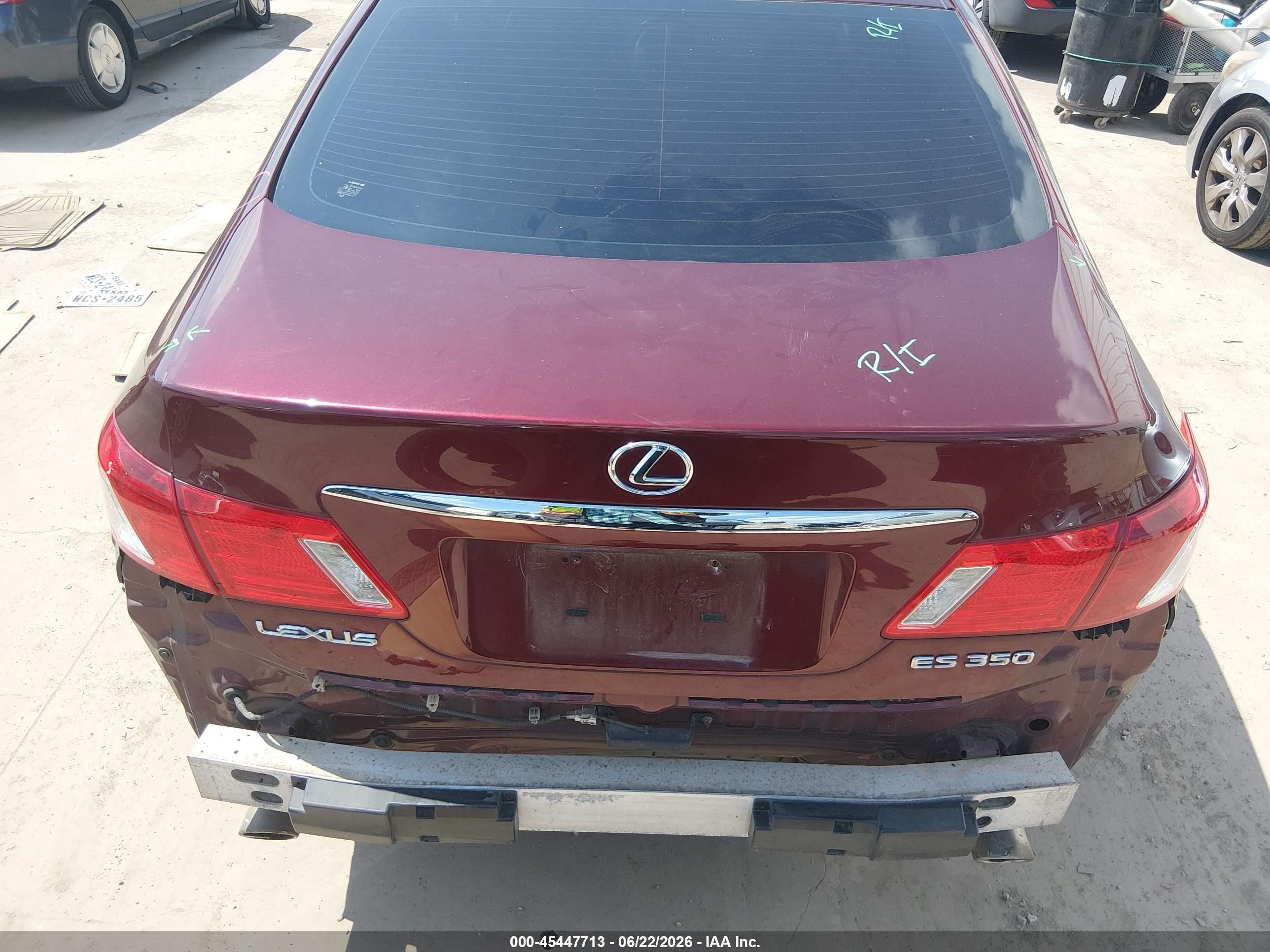 2008 Lexus Es 350   Burgundy vin: JTHBJ46G682181153
