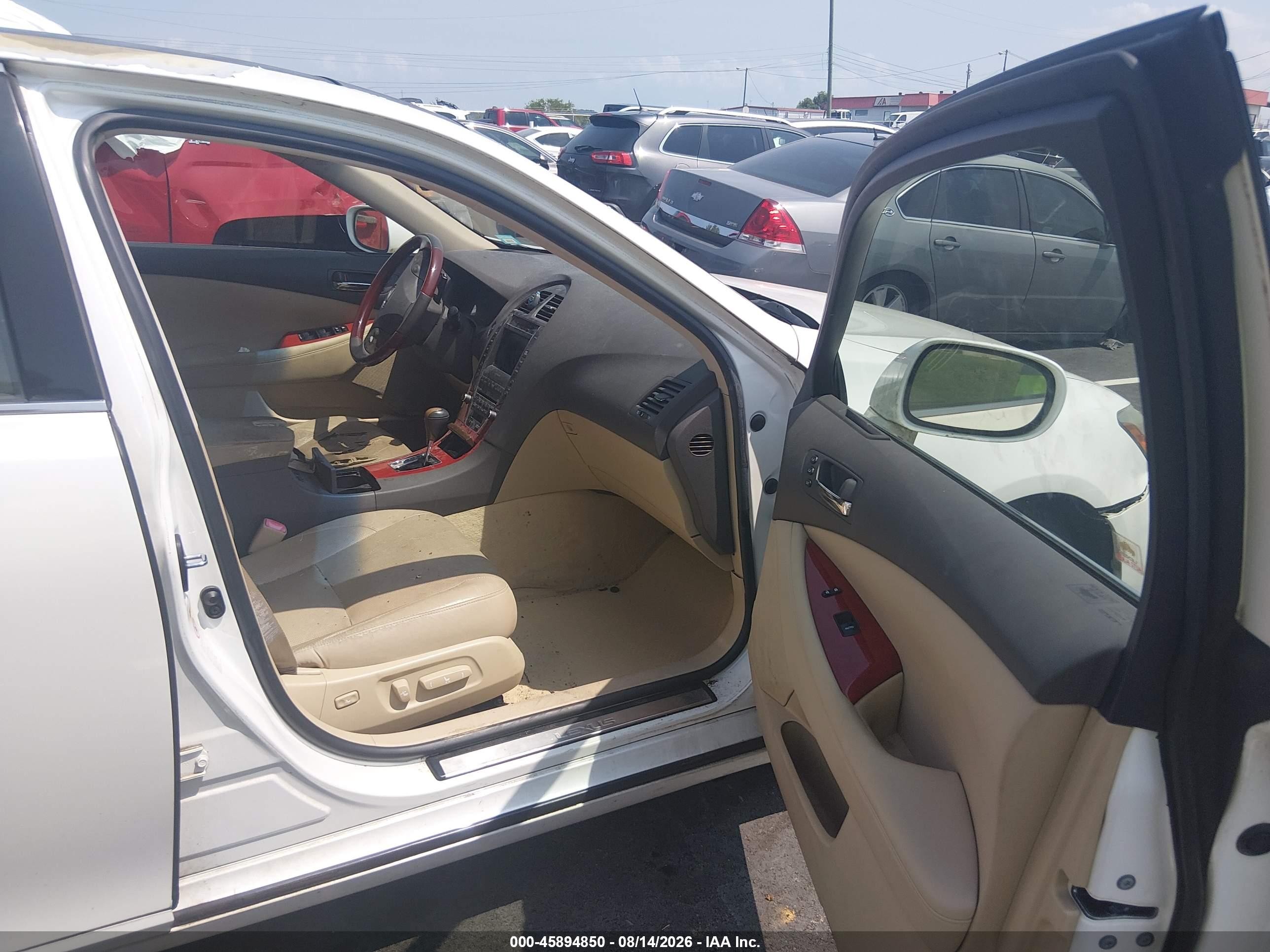 2008 Lexus Es 350 White vin: JTHBJ46G682208903