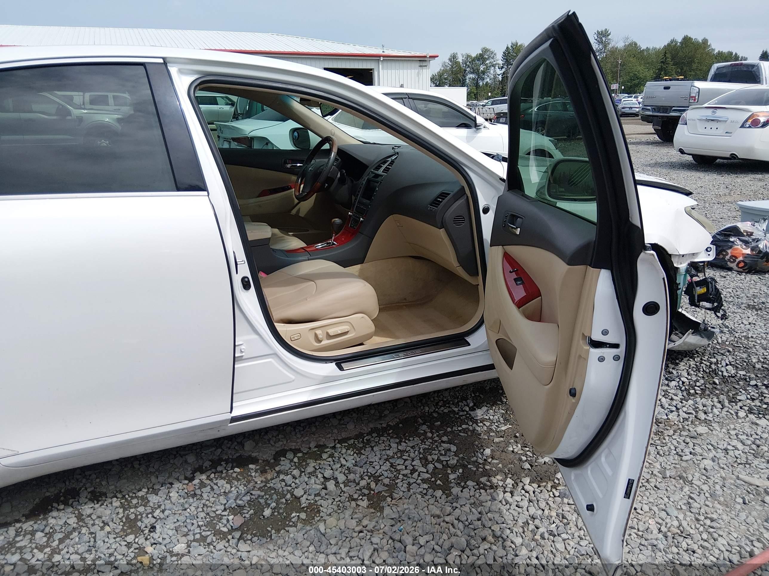 2008 Lexus Es 350   White vin: JTHBJ46G682217262