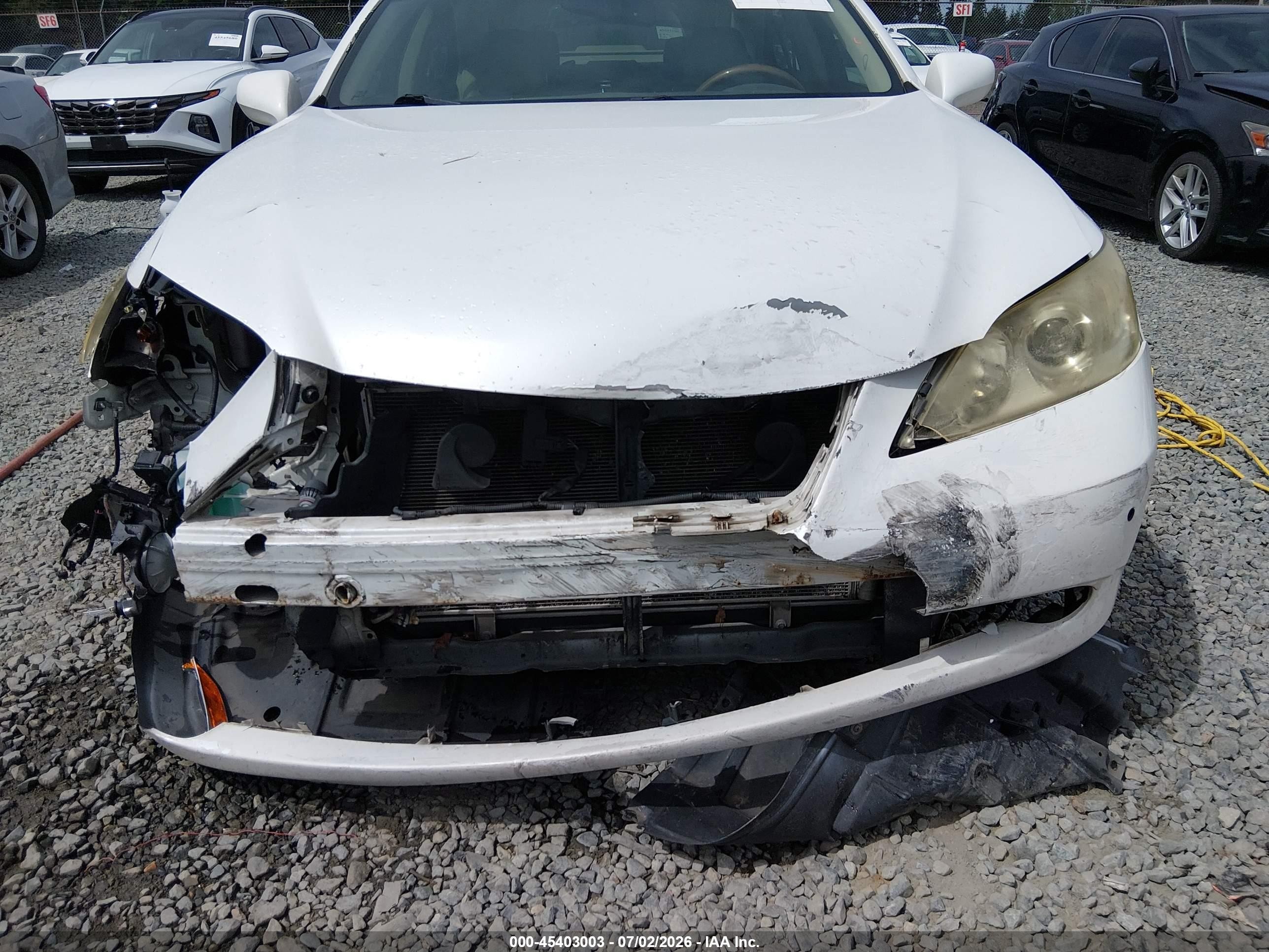 2008 Lexus Es 350   White vin: JTHBJ46G682217262