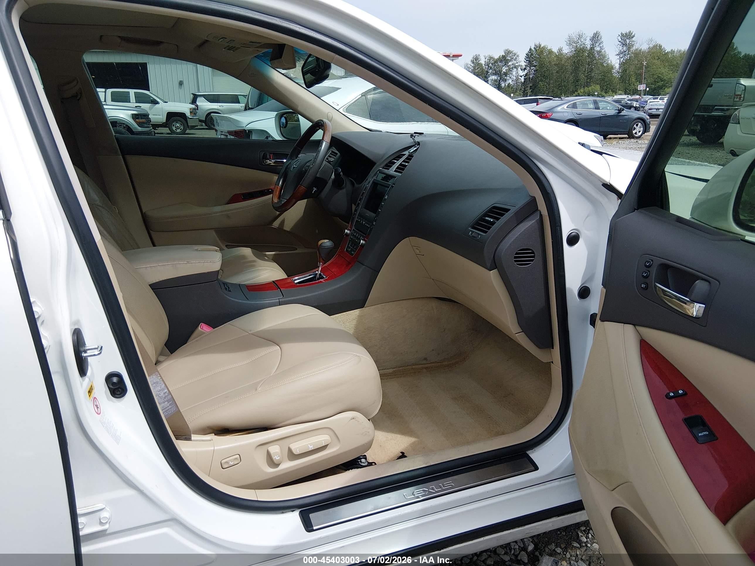 2008 Lexus Es 350   White vin: JTHBJ46G682217262