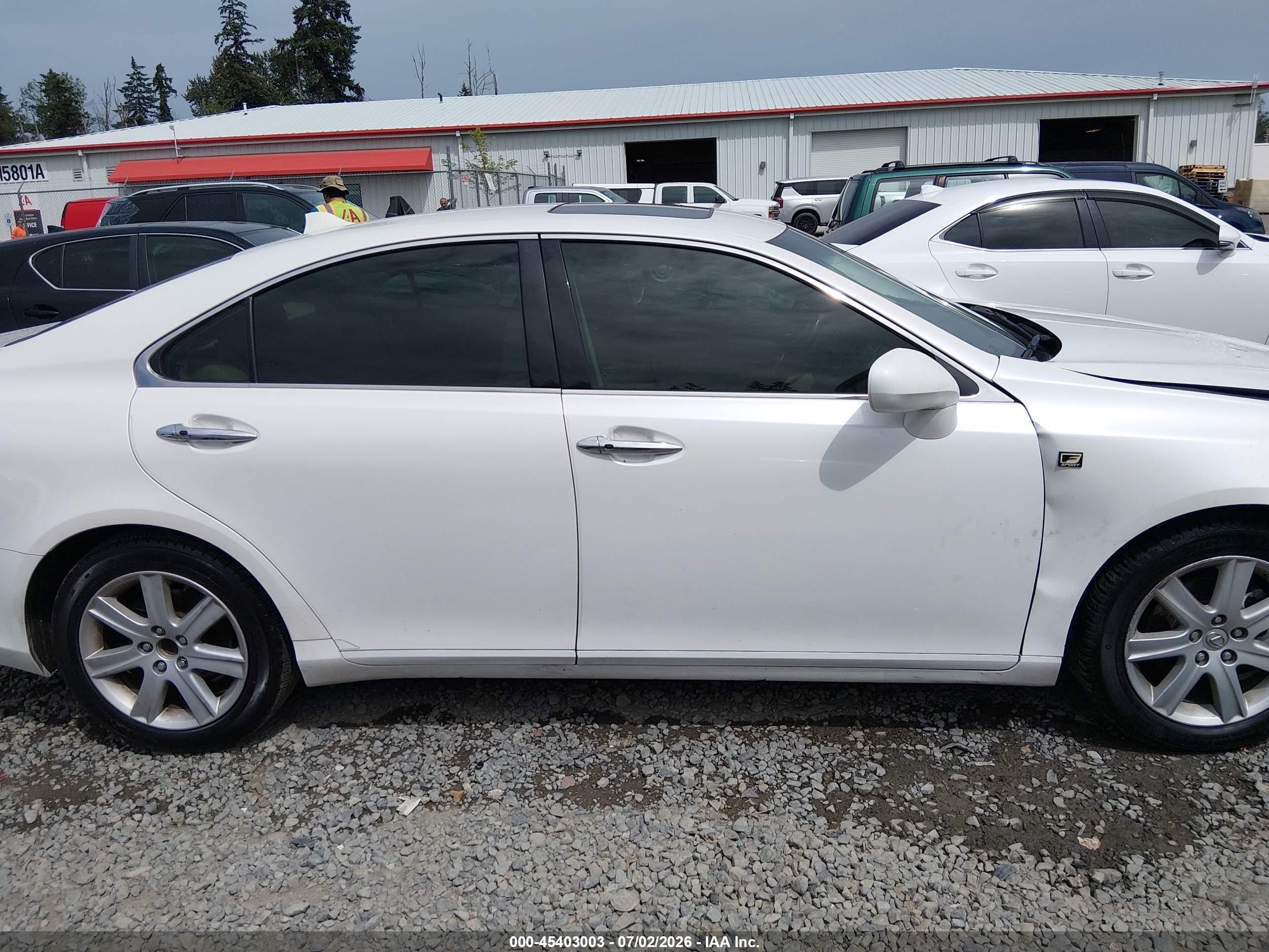 2008 Lexus Es 350   White vin: JTHBJ46G682217262