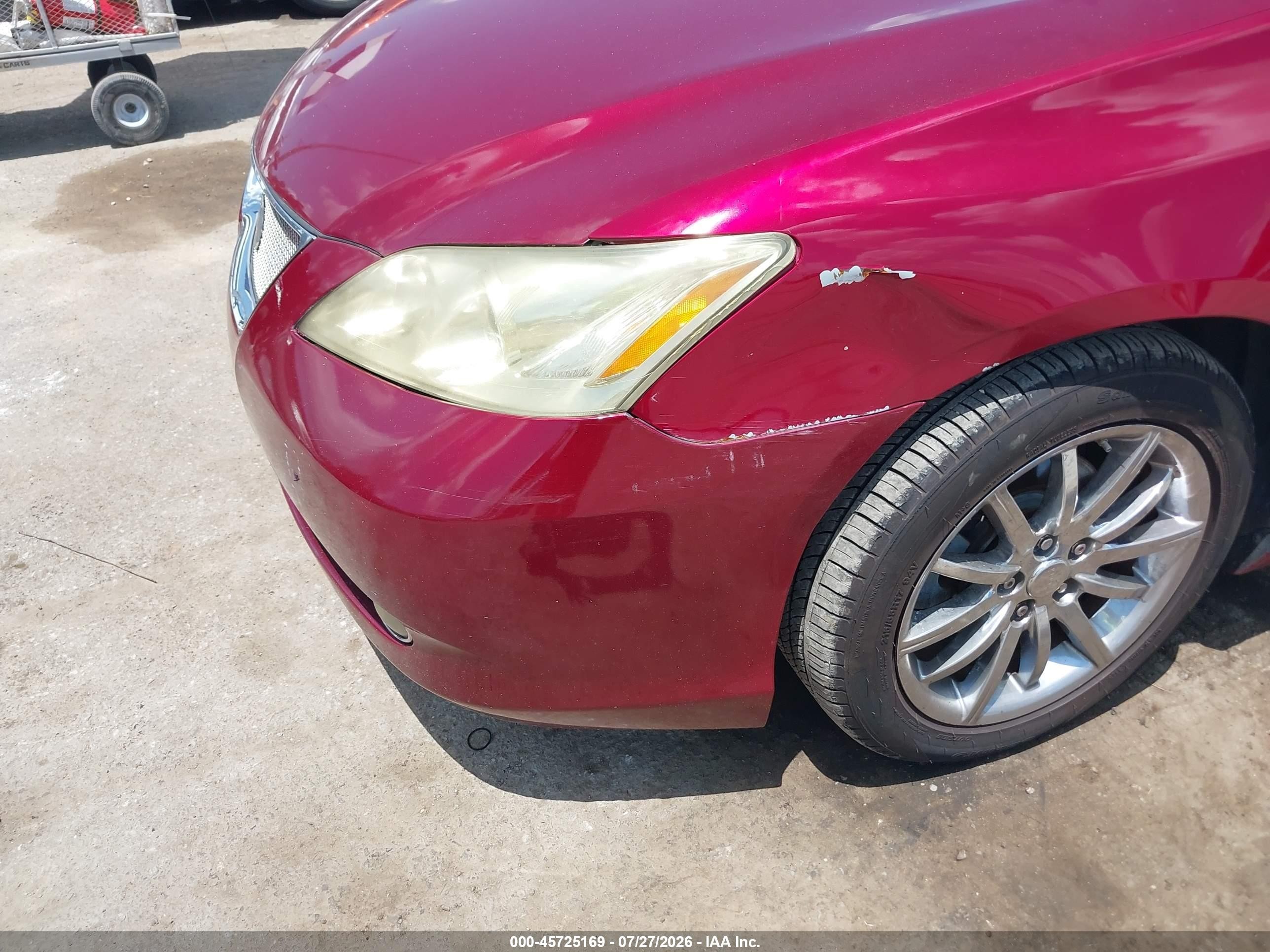 2009 Lexus Es 350   Red vin: JTHBJ46G692282453