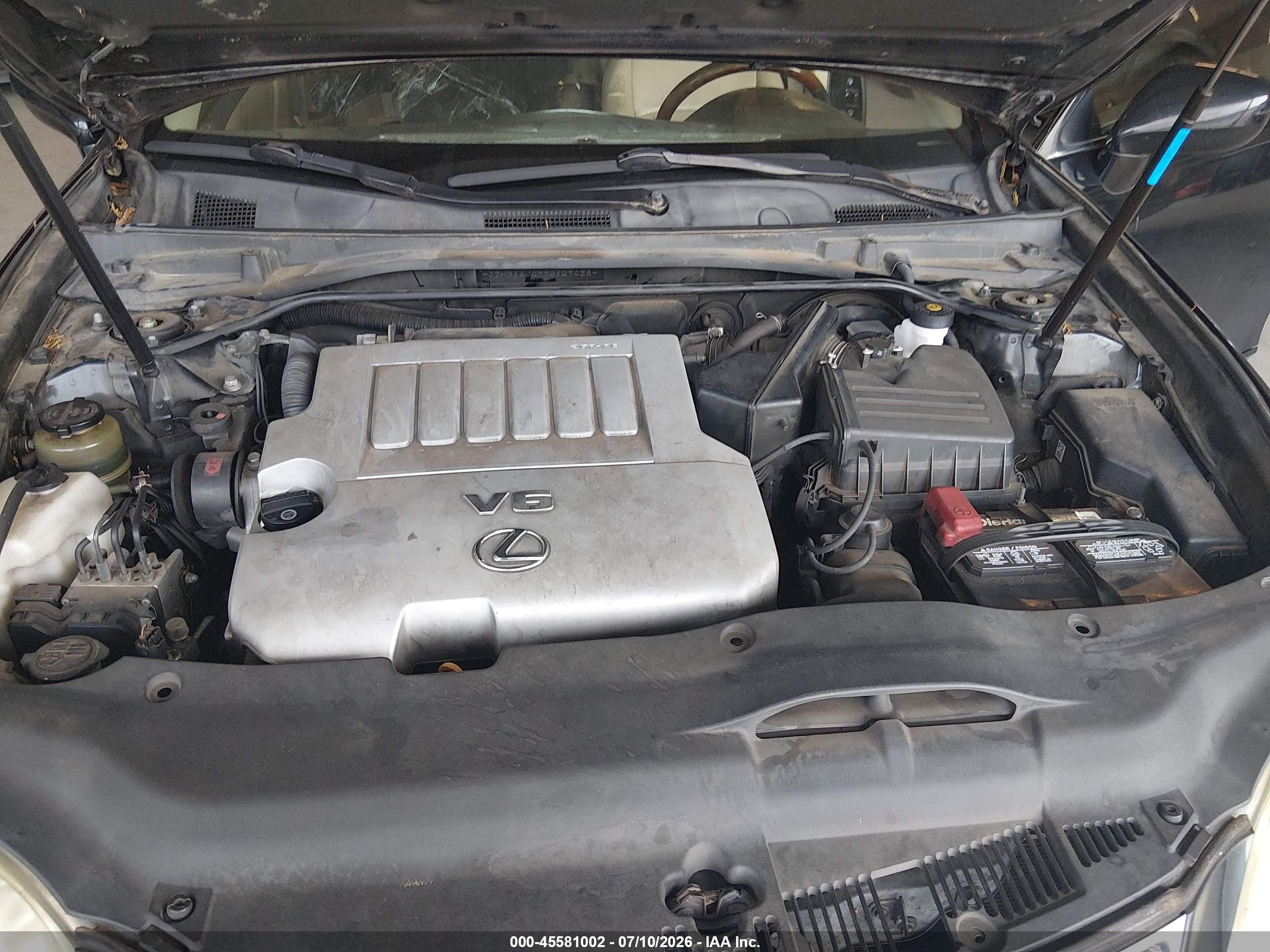 2007 Lexus Es 350   Черный vin: JTHBJ46G772127438