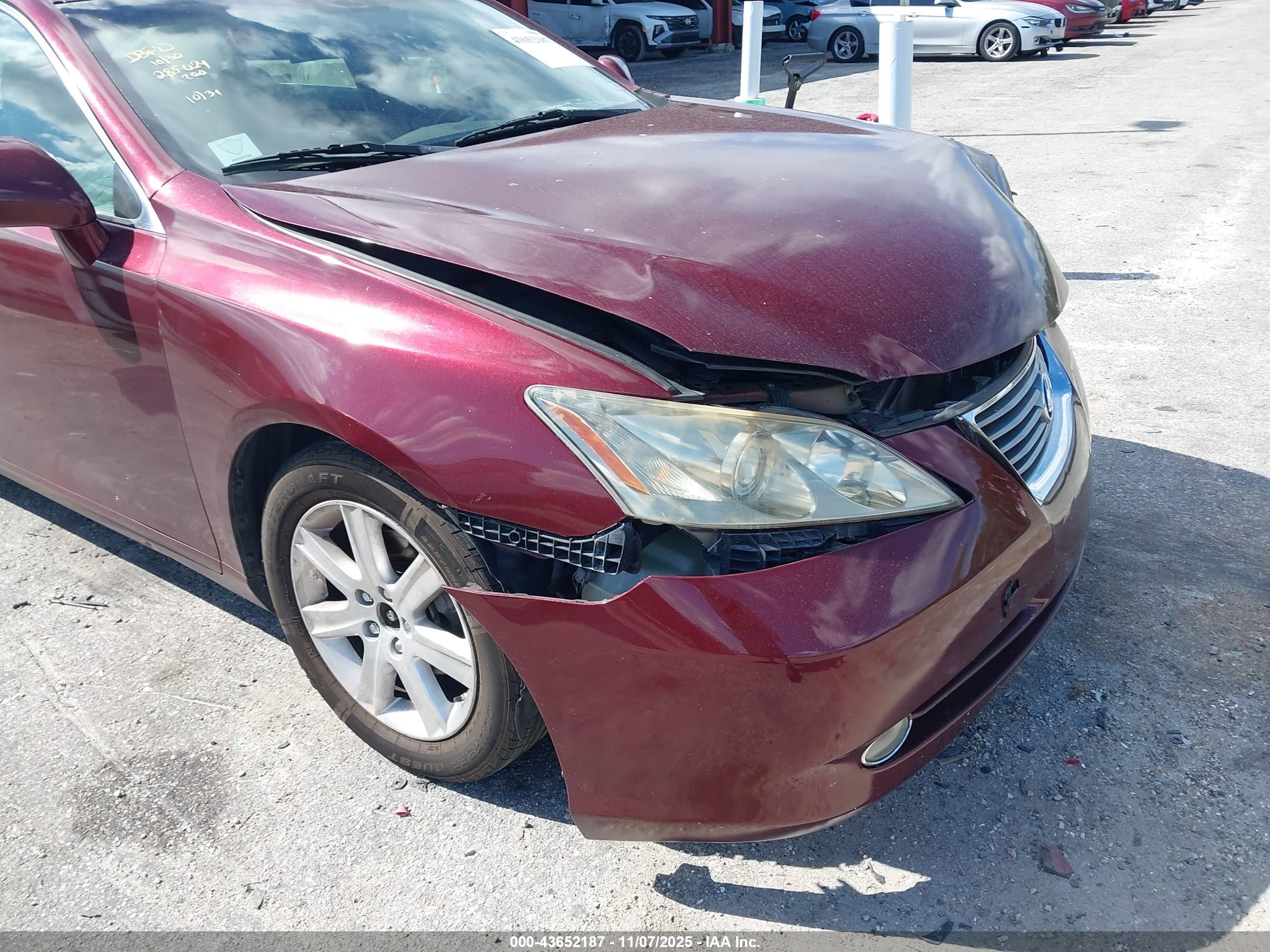 2007 Lexus Es 350   Burgundy vin: JTHBJ46G772135670
