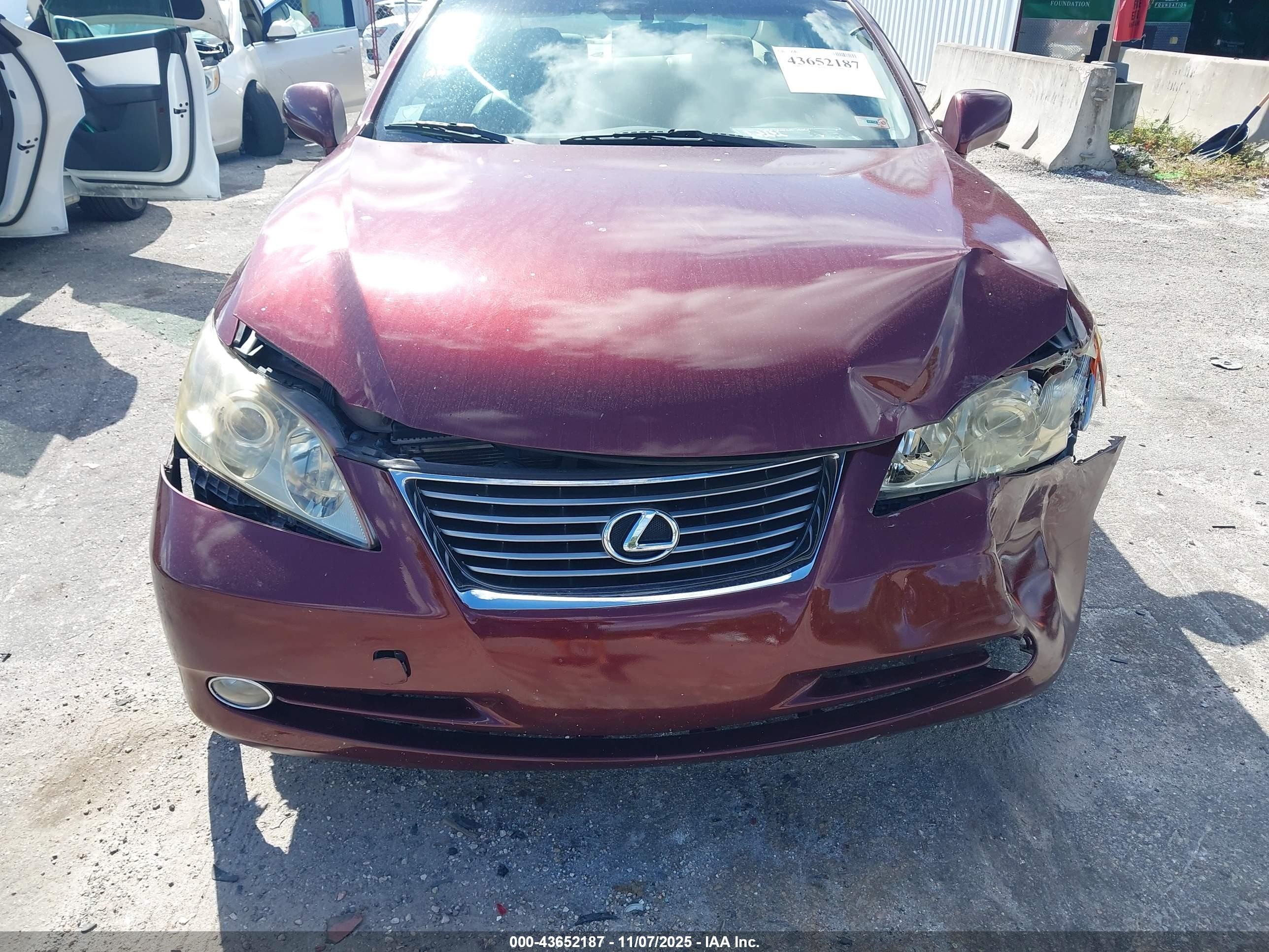 2007 Lexus Es 350   Burgundy vin: JTHBJ46G772135670