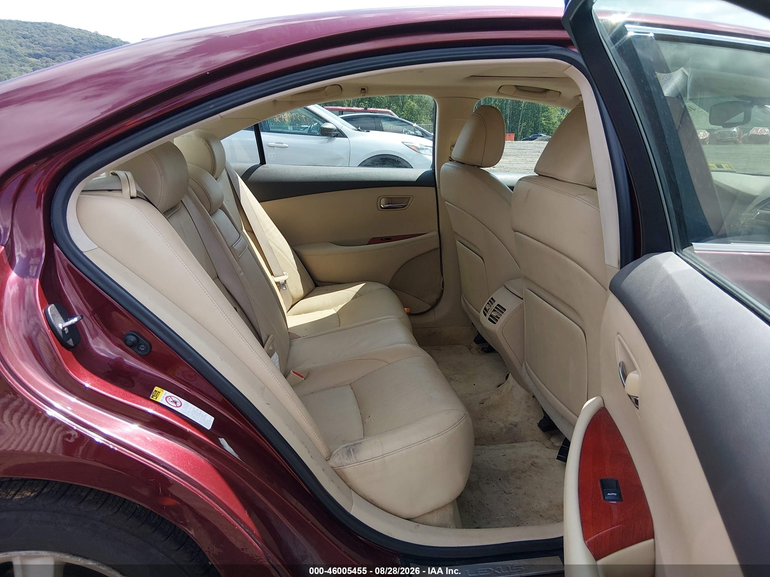 2007 Lexus Es 350   Red vin: JTHBJ46G772143980