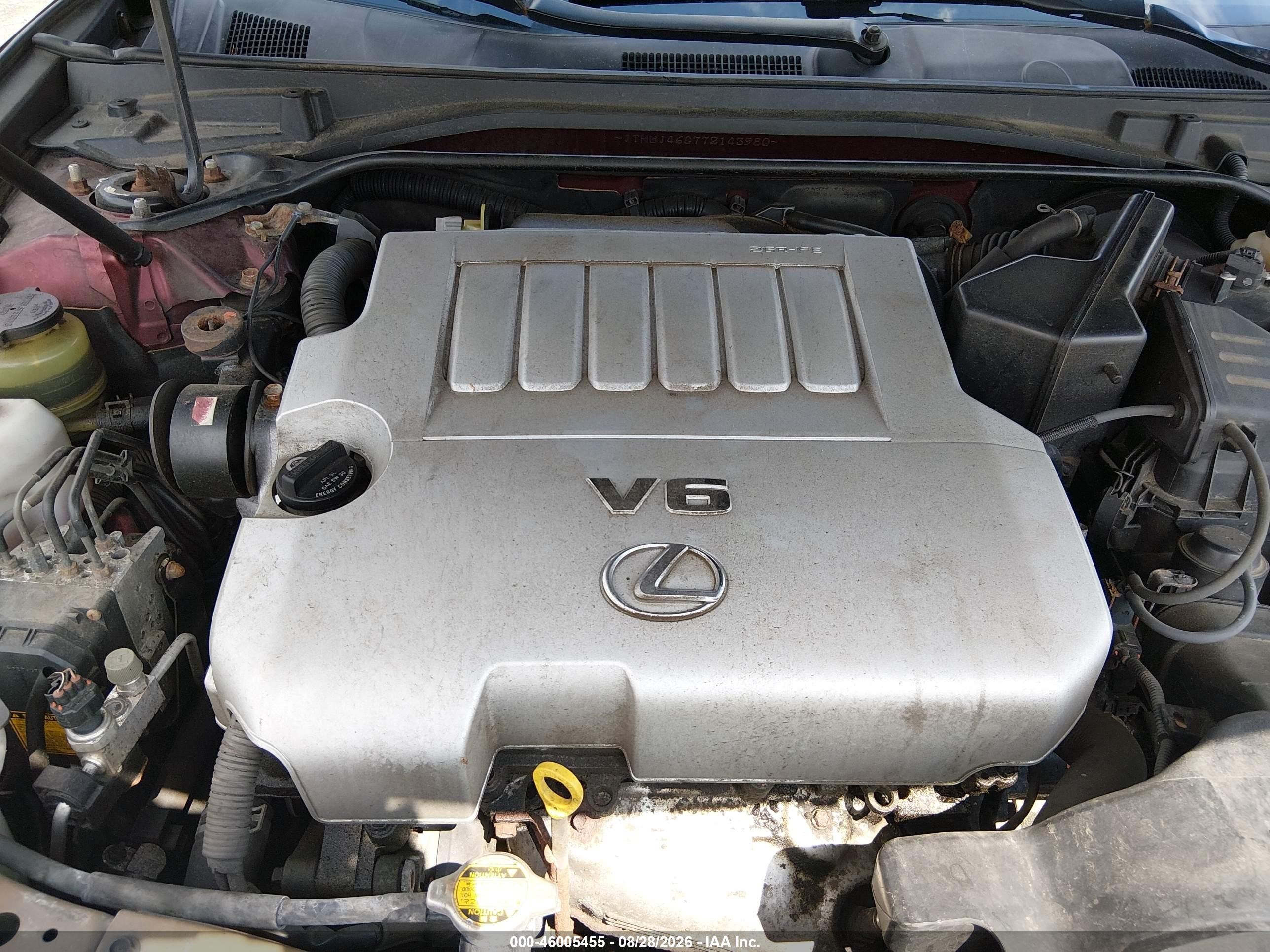 2007 Lexus Es 350   Red vin: JTHBJ46G772143980