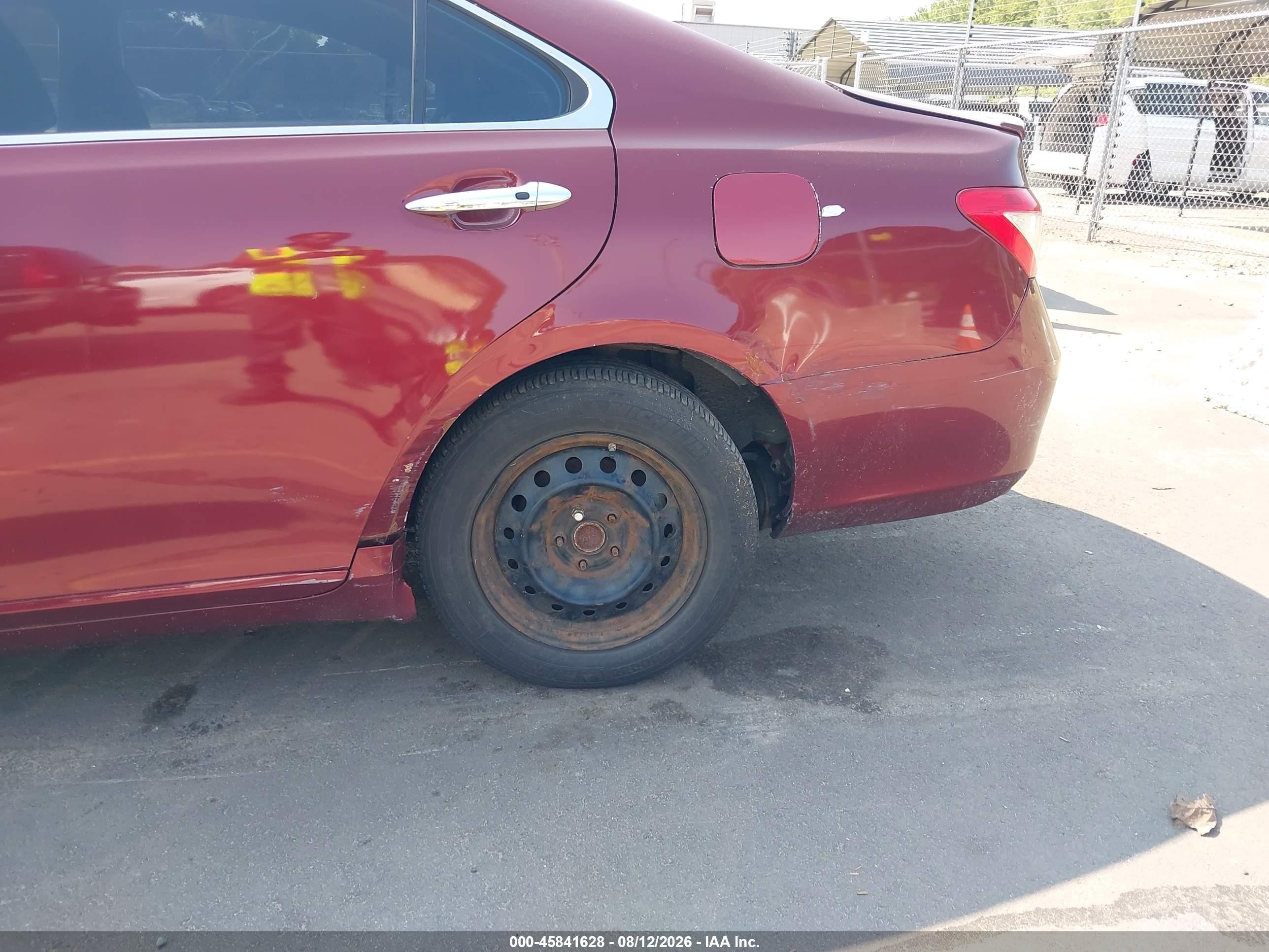 2008 Lexus Es 350 Base (a6) Red vin: JTHBJ46G782189598