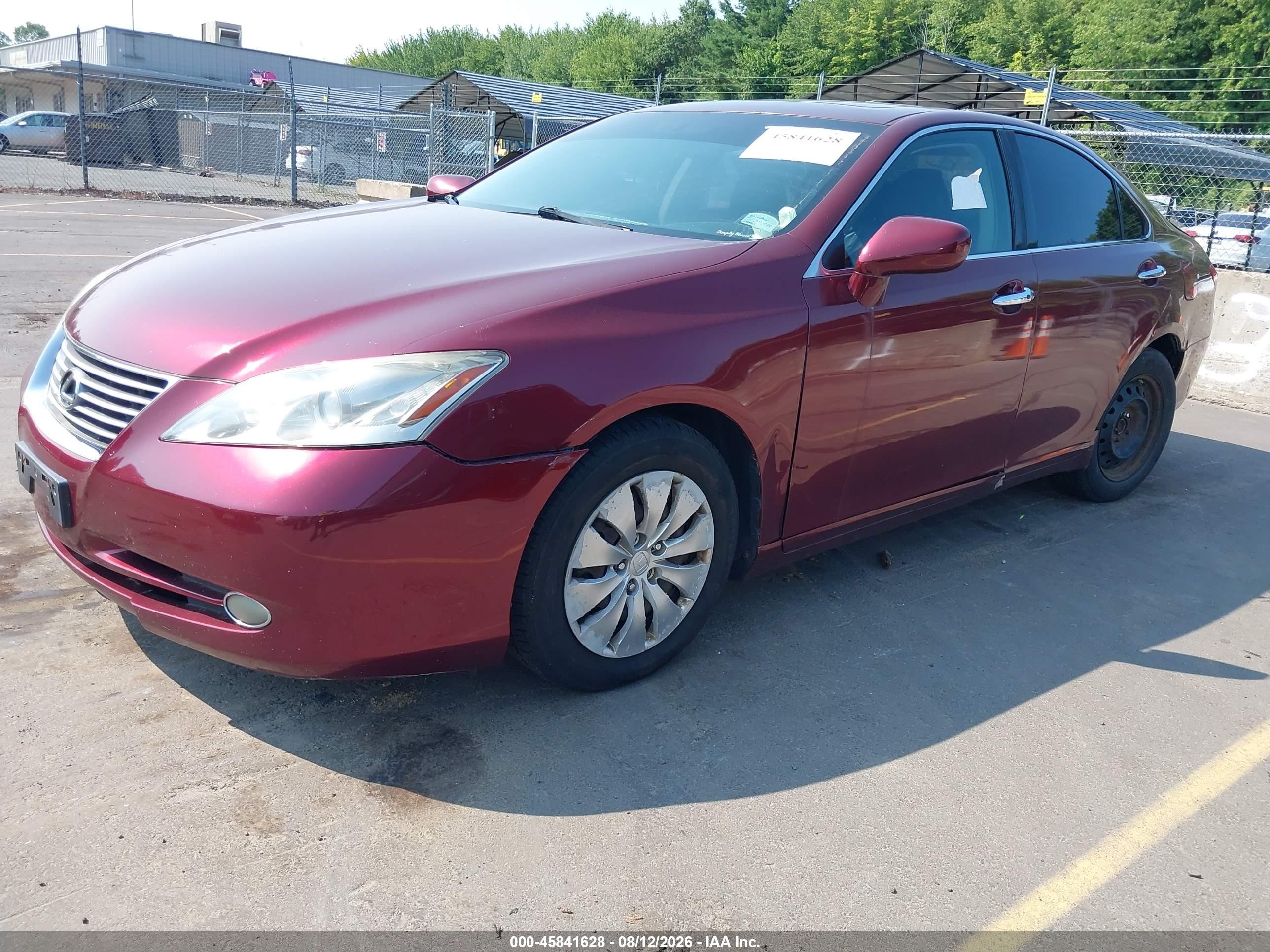 2008 Lexus Es 350 Base (a6) Red vin: JTHBJ46G782189598