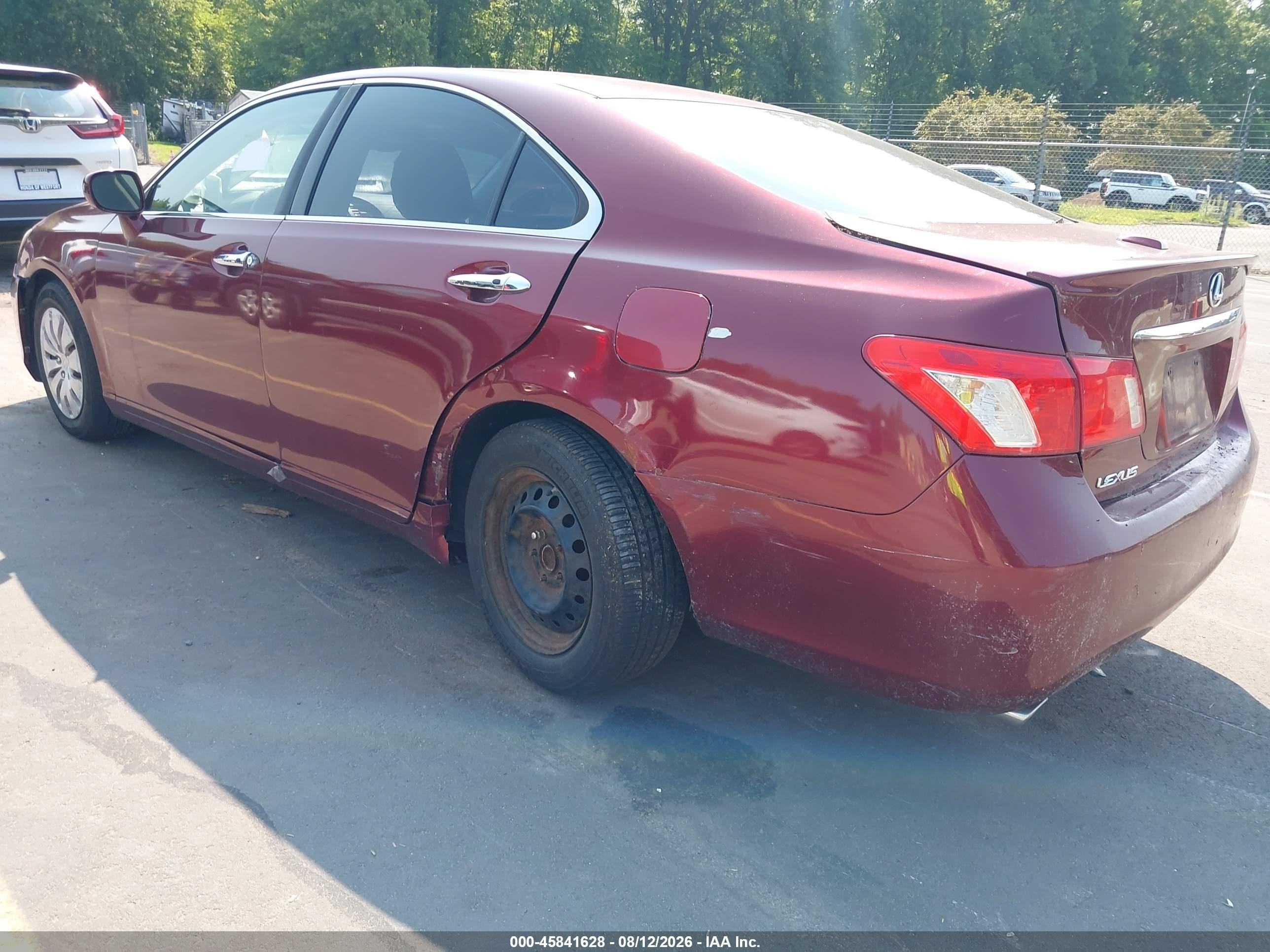 2008 Lexus Es 350 Base (a6) Red vin: JTHBJ46G782189598