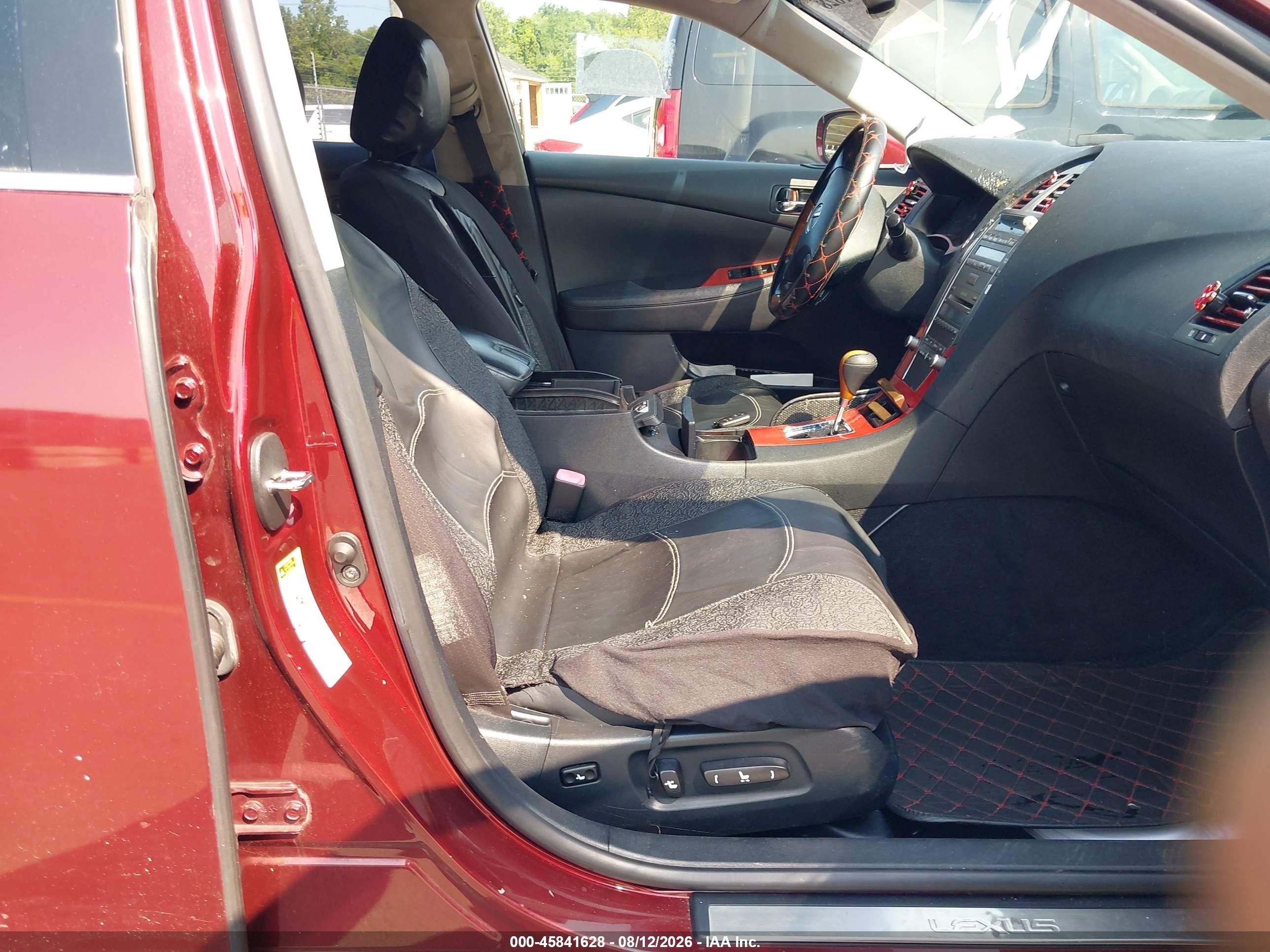 2008 Lexus Es 350 Base (a6) Red vin: JTHBJ46G782189598