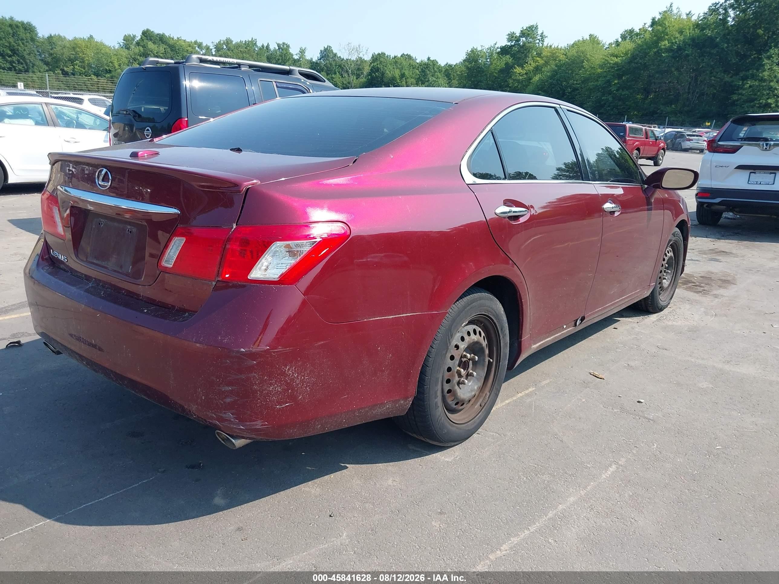 2008 Lexus Es 350 Base (a6) Red vin: JTHBJ46G782189598