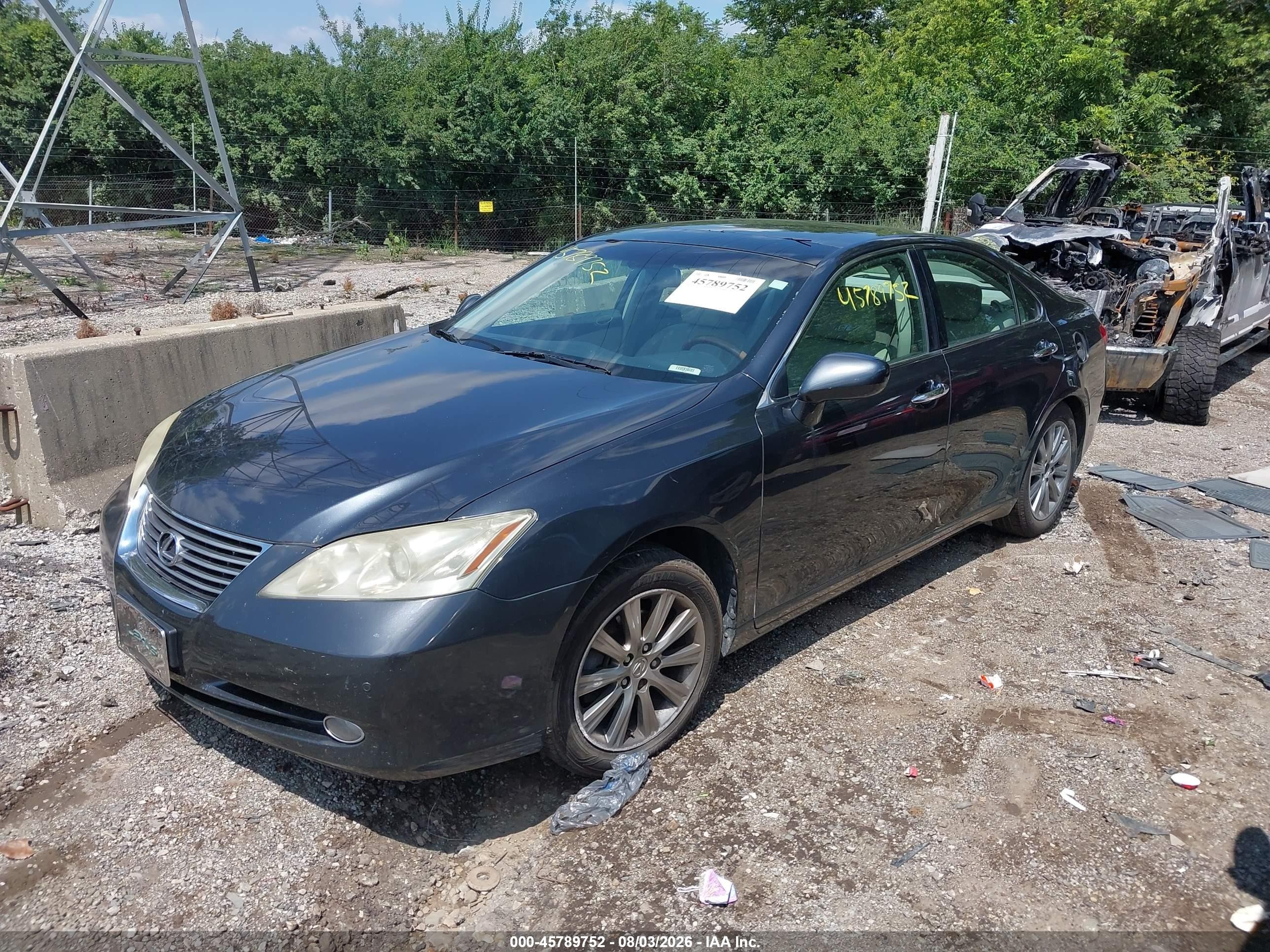 2008 Lexus Es 350 Black vin: JTHBJ46G782213219