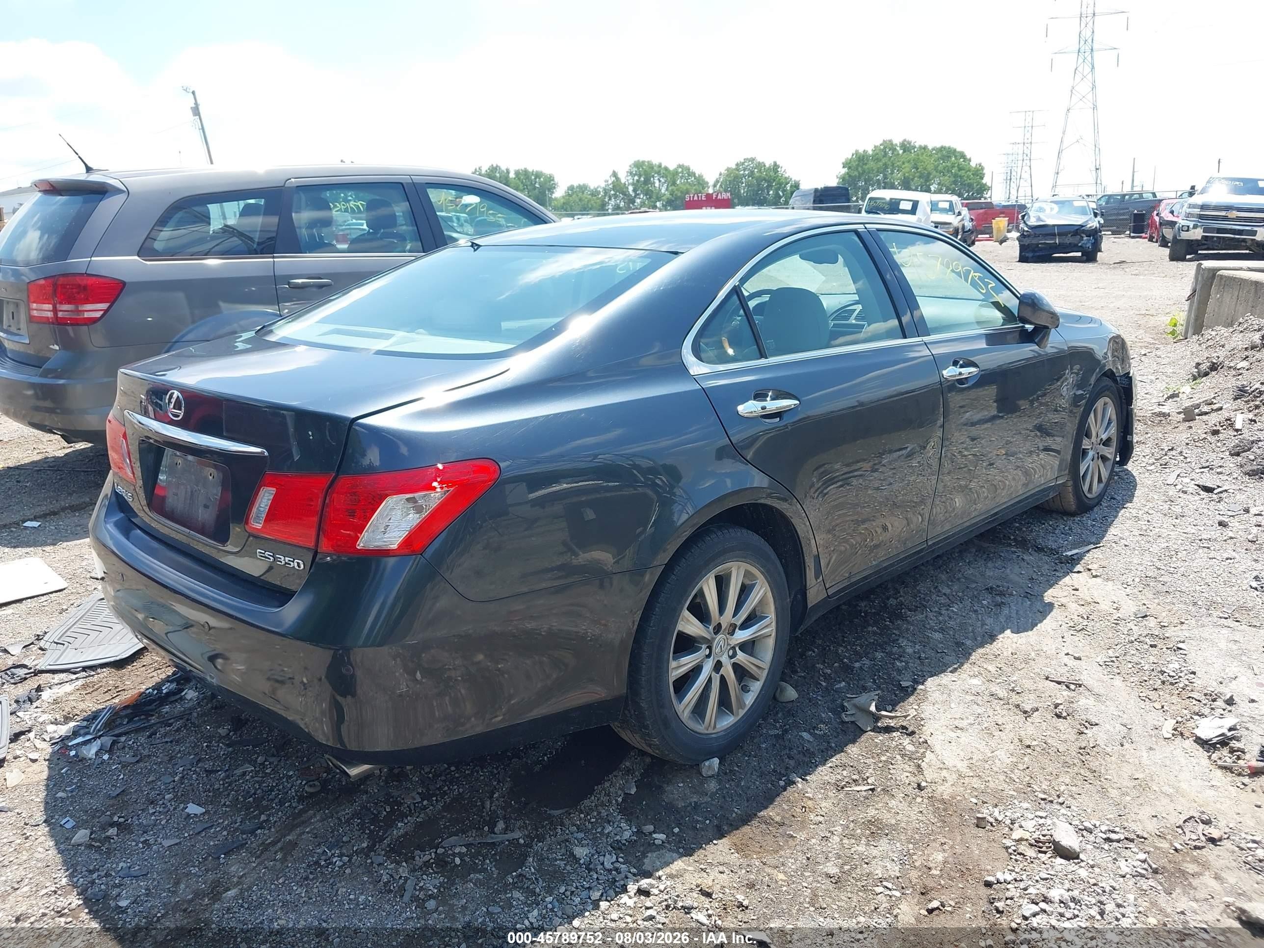 2008 Lexus Es 350 Black vin: JTHBJ46G782213219