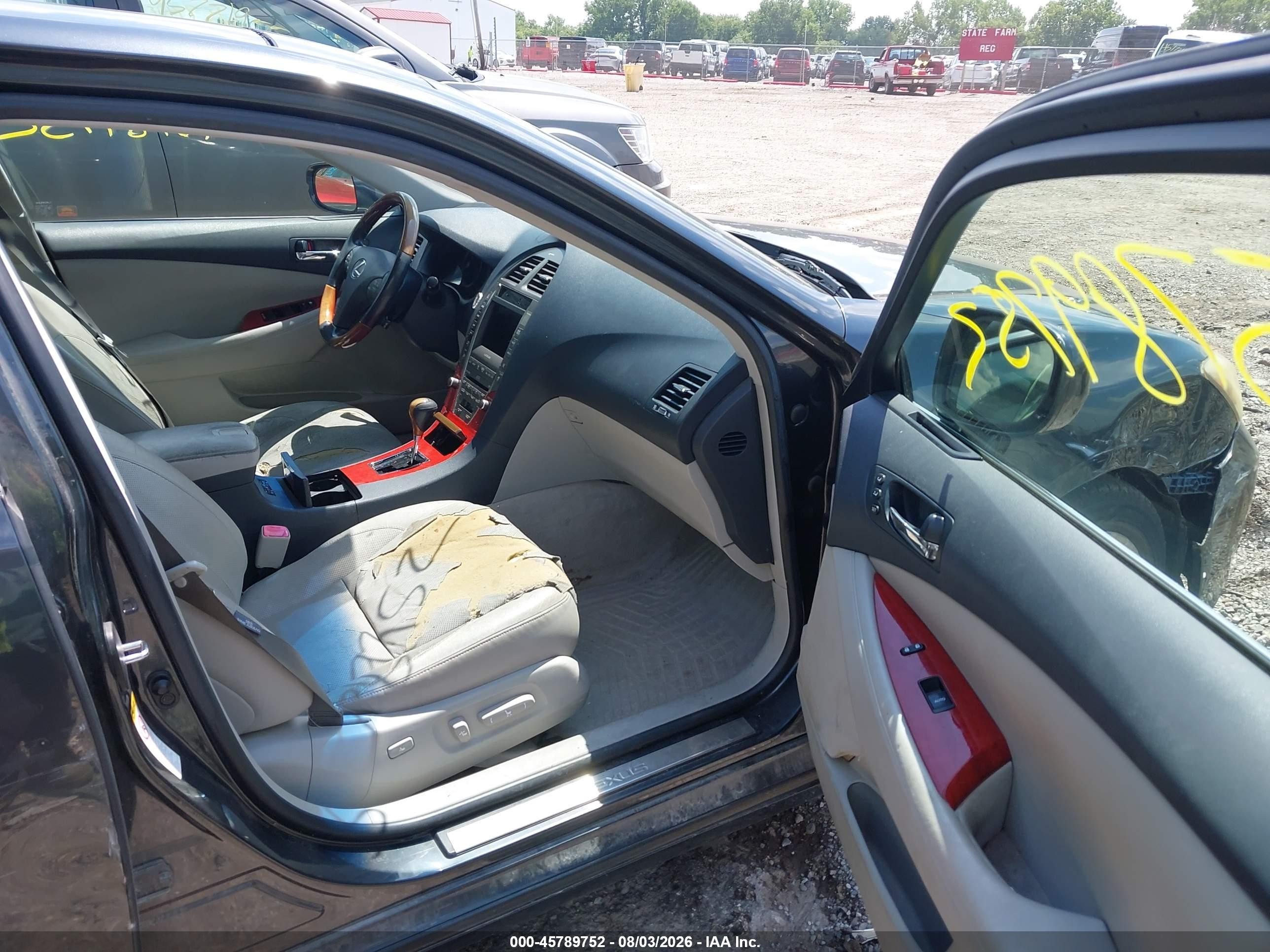 2008 Lexus Es 350 Black vin: JTHBJ46G782213219
