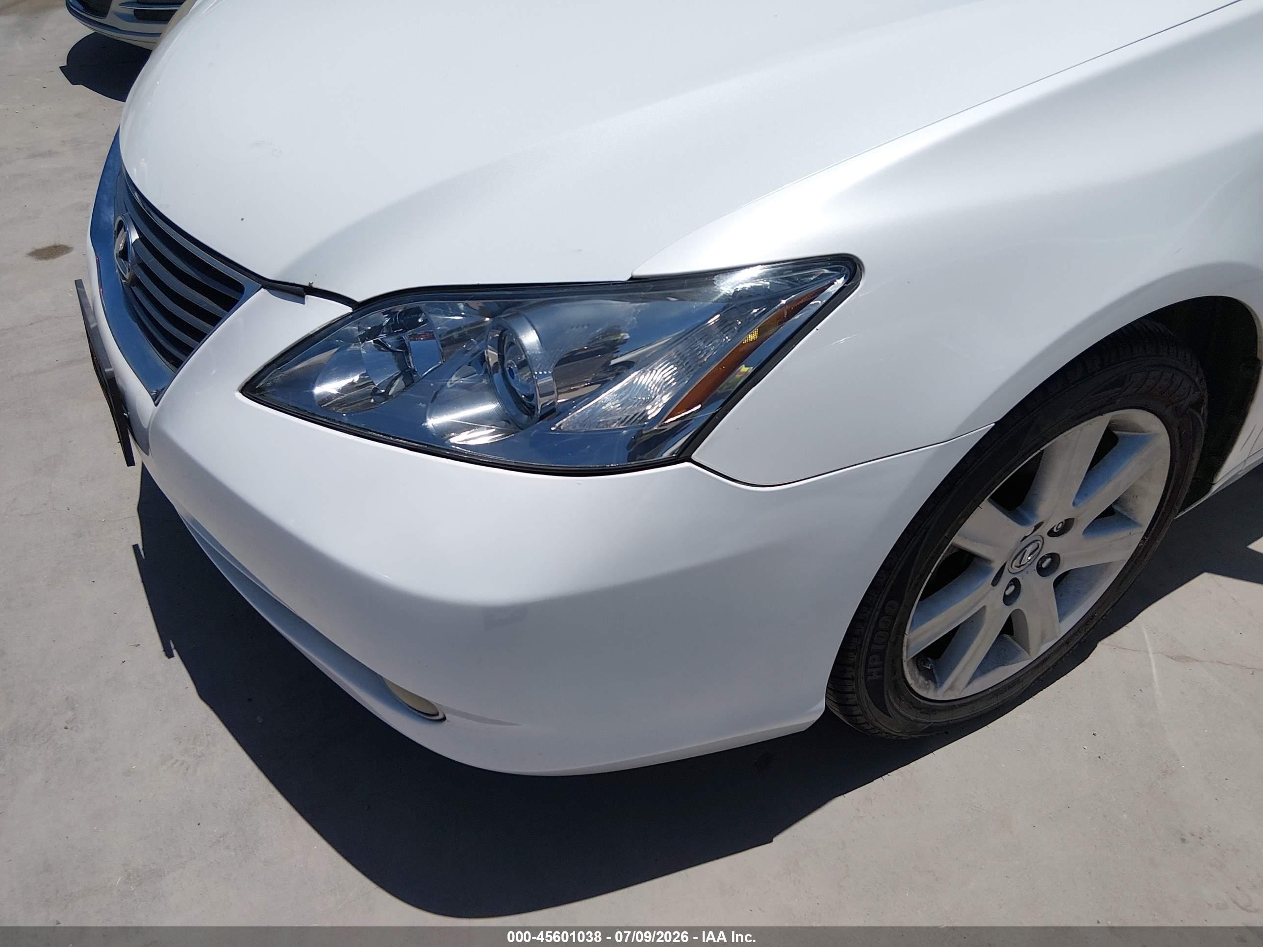 2009 Lexus Es 350   White vin: JTHBJ46G792287550