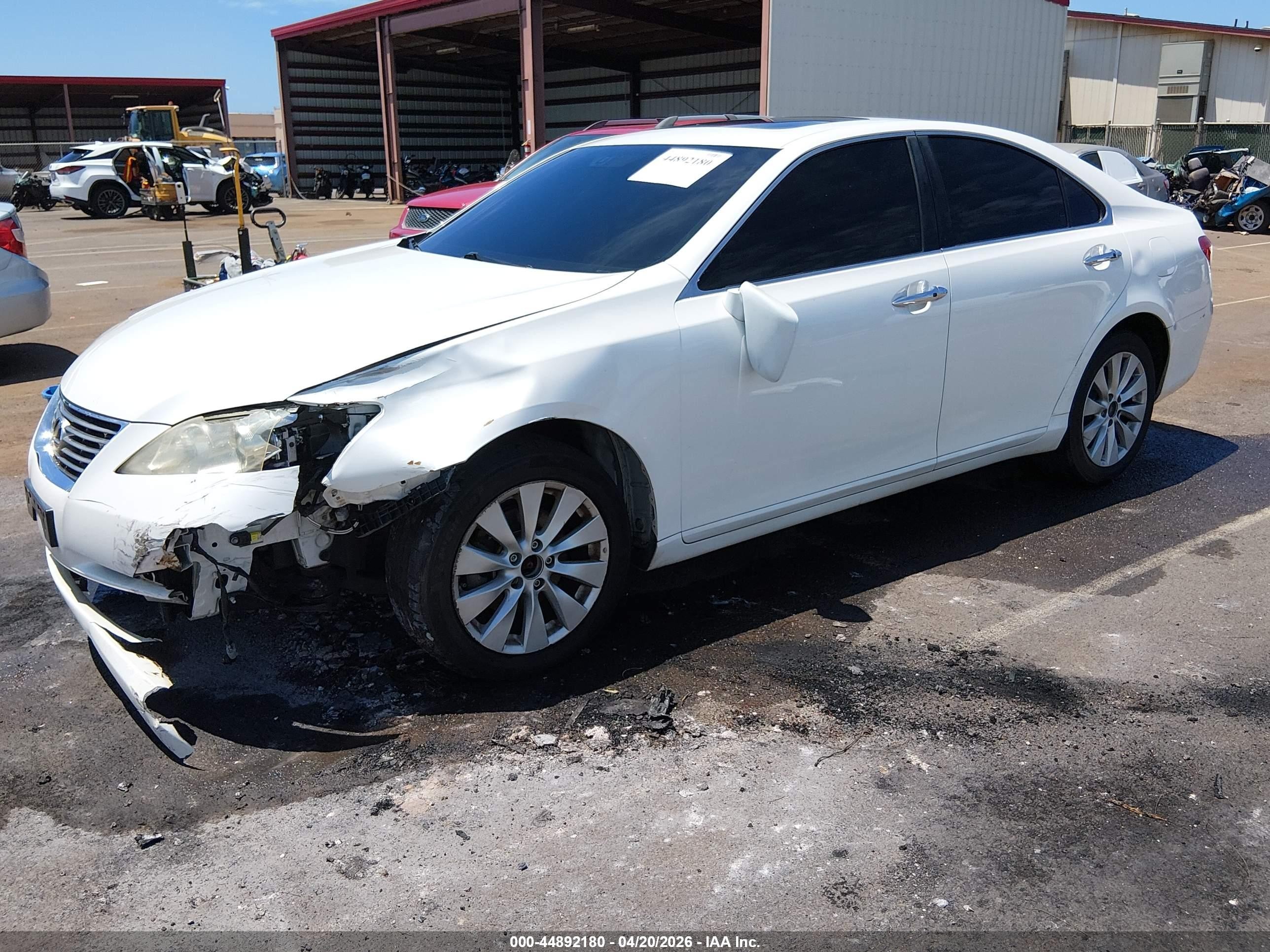 2009 Lexus Es 350   White vin: JTHBJ46G792323057