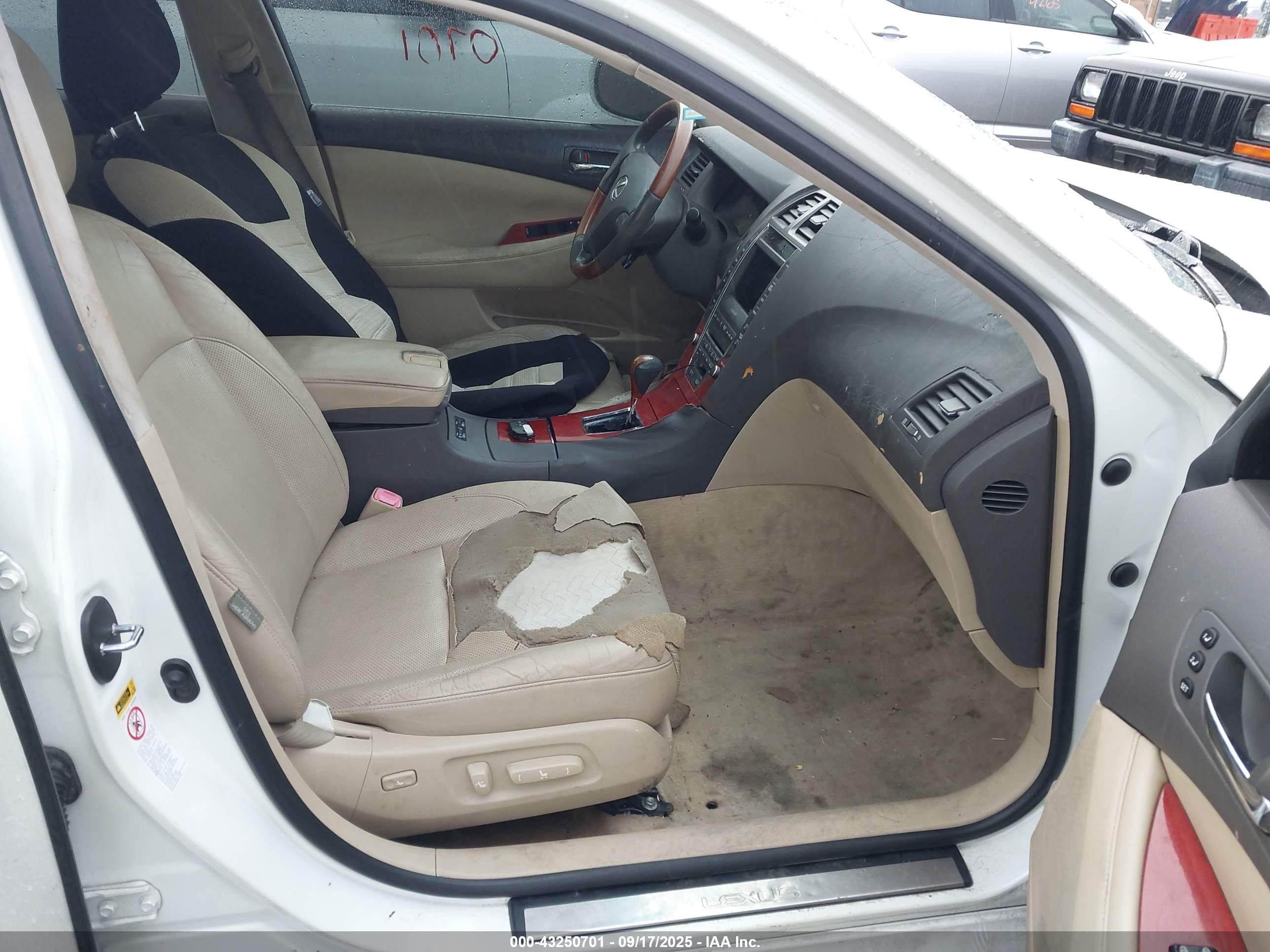 2007 Lexus Es 350   White vin: JTHBJ46G872046559
