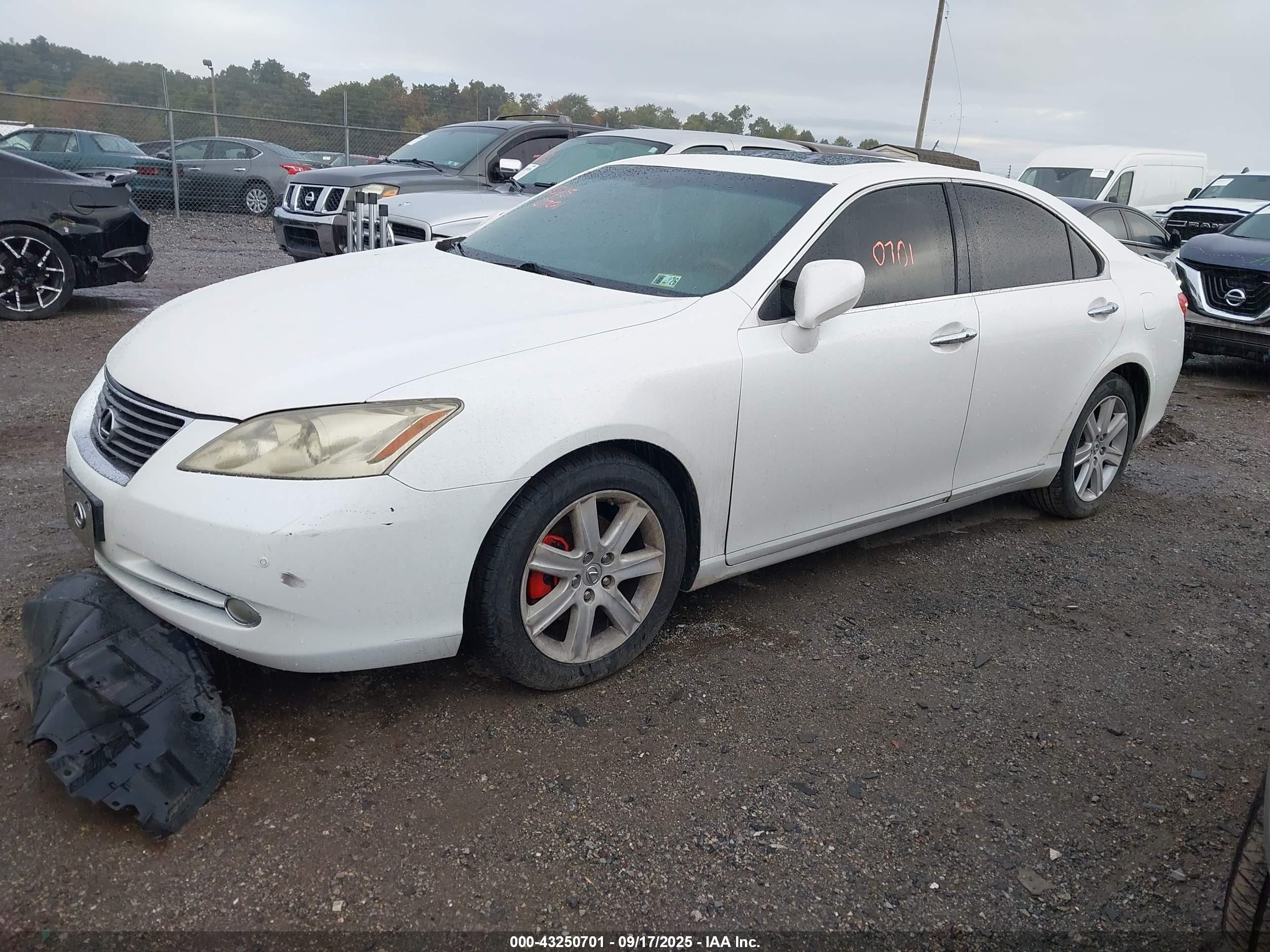 2007 Lexus Es 350   White vin: JTHBJ46G872046559