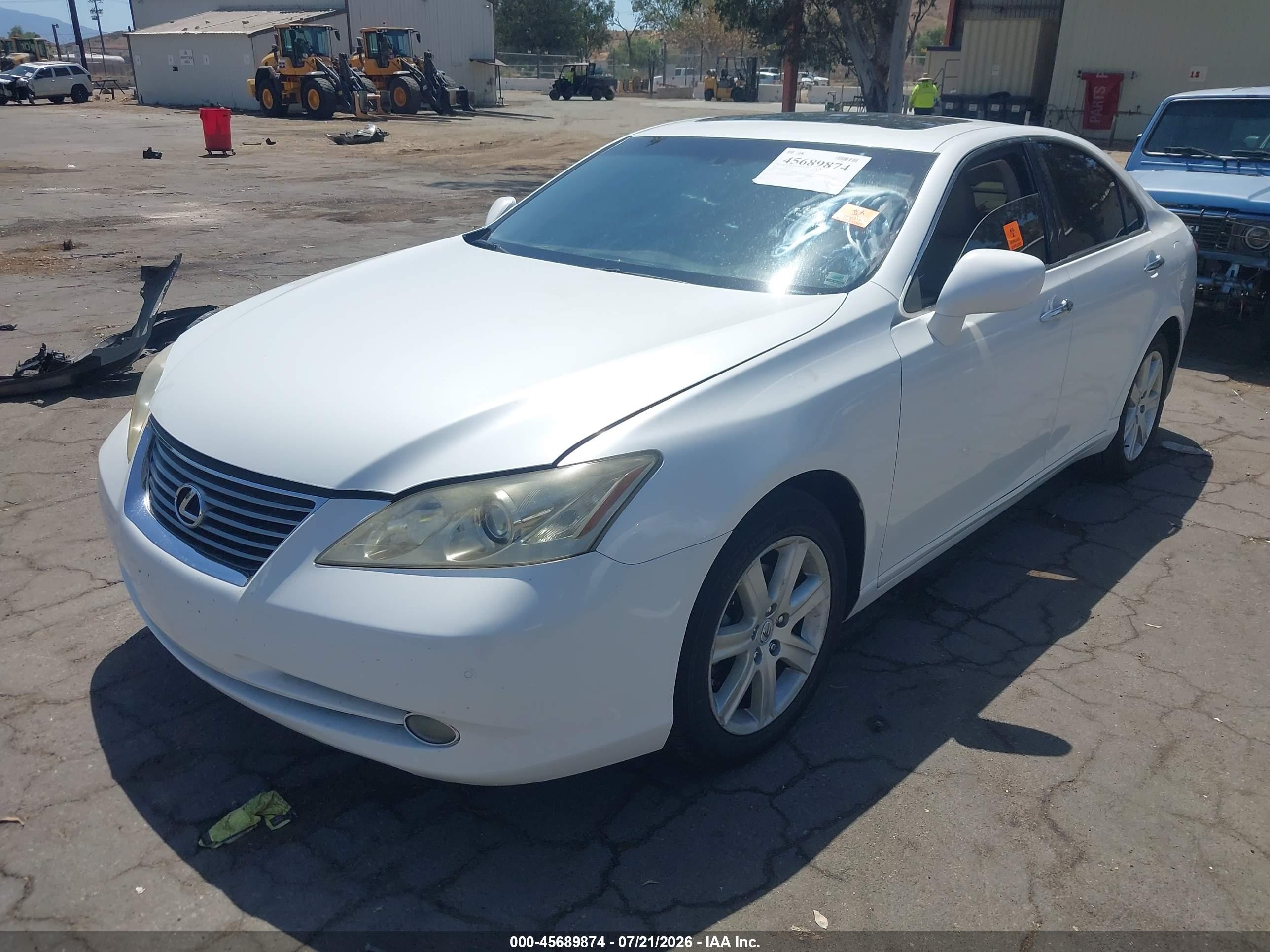 2007 Lexus Es 350   White vin: JTHBJ46G872084311