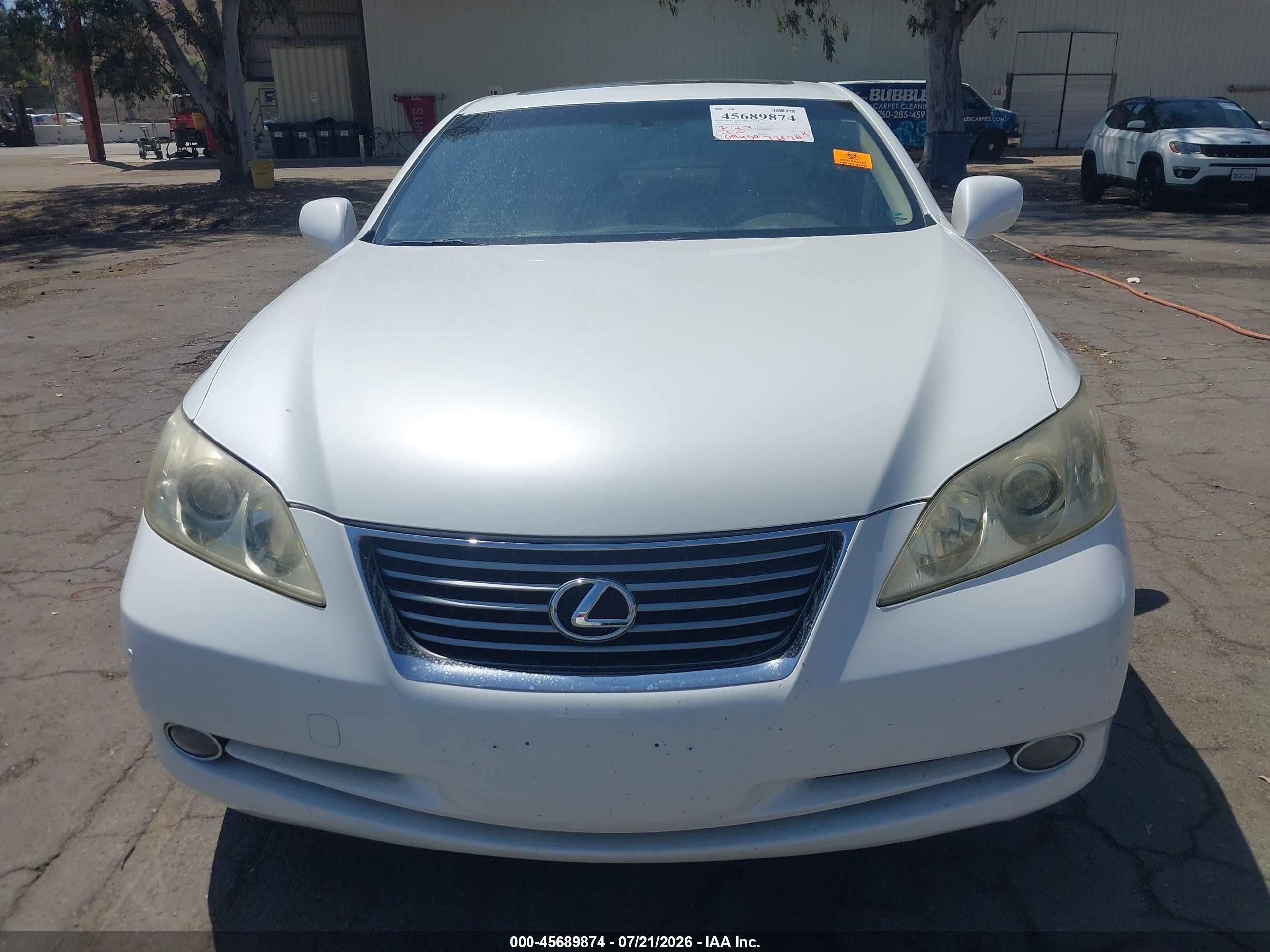 2007 Lexus Es 350   White vin: JTHBJ46G872084311
