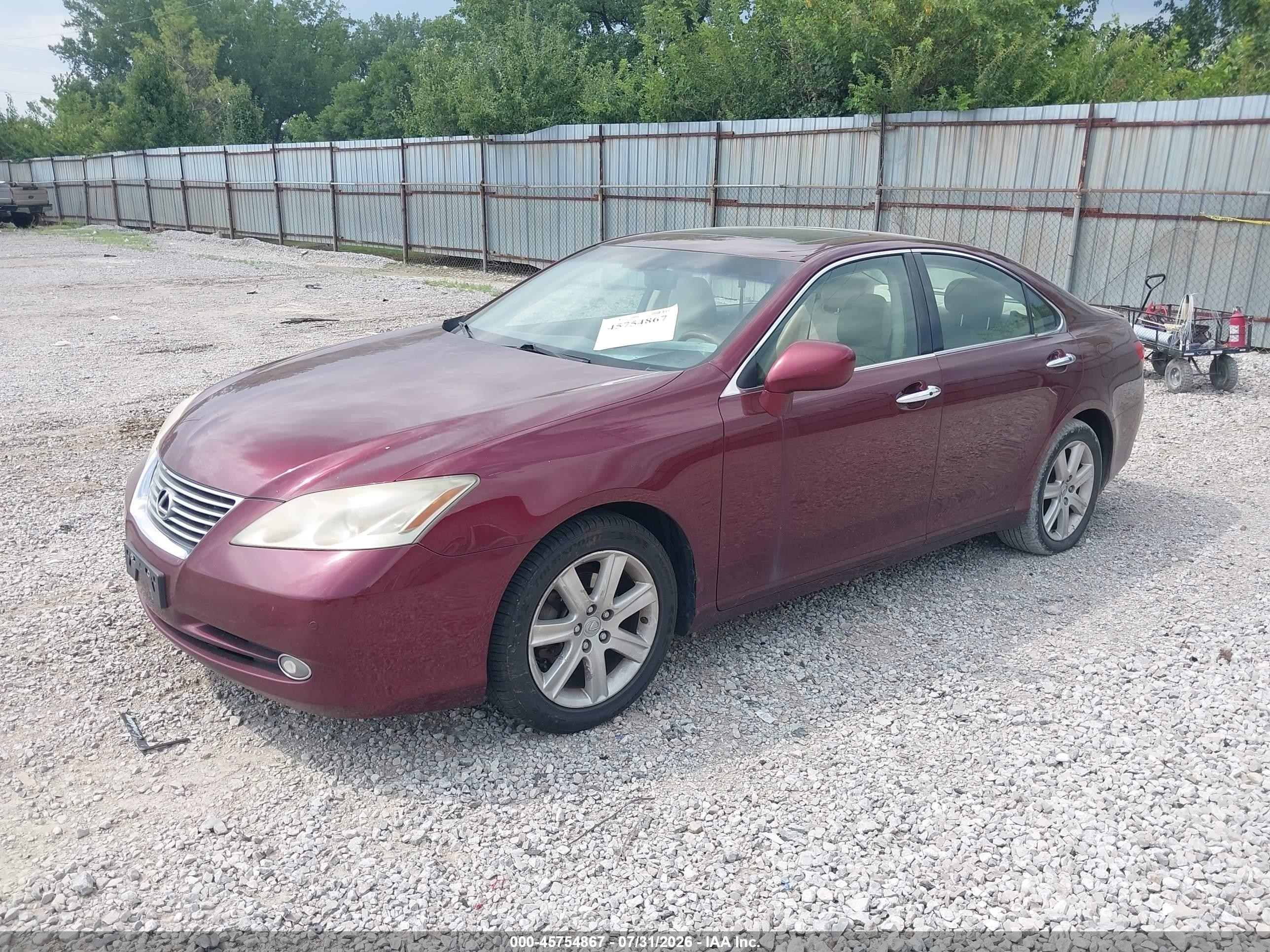 2007 Lexus Es 350   Темно-бордовый vin: JTHBJ46G872084633