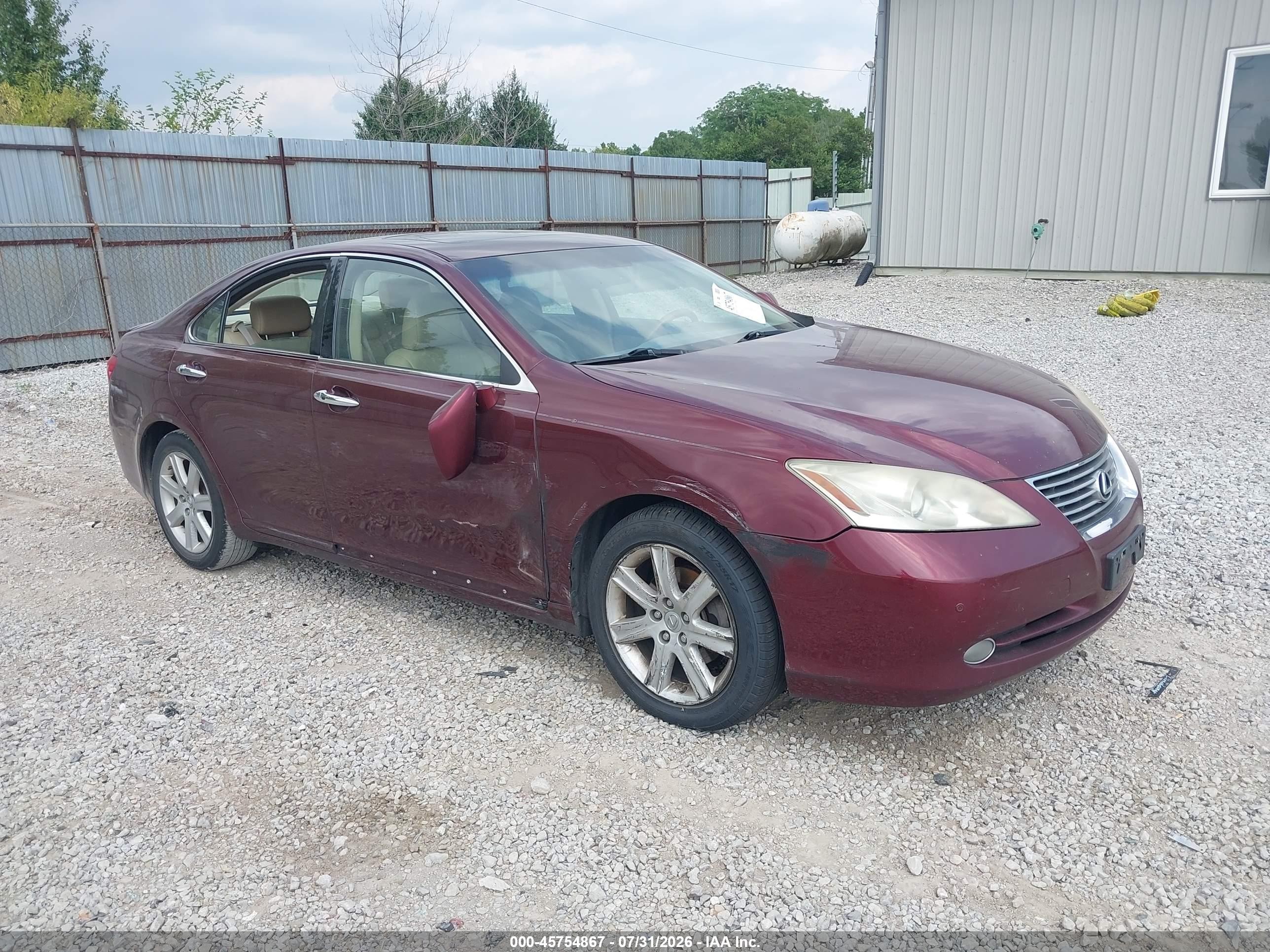 2007 Lexus Es 350   Темно-бордовый vin: JTHBJ46G872084633