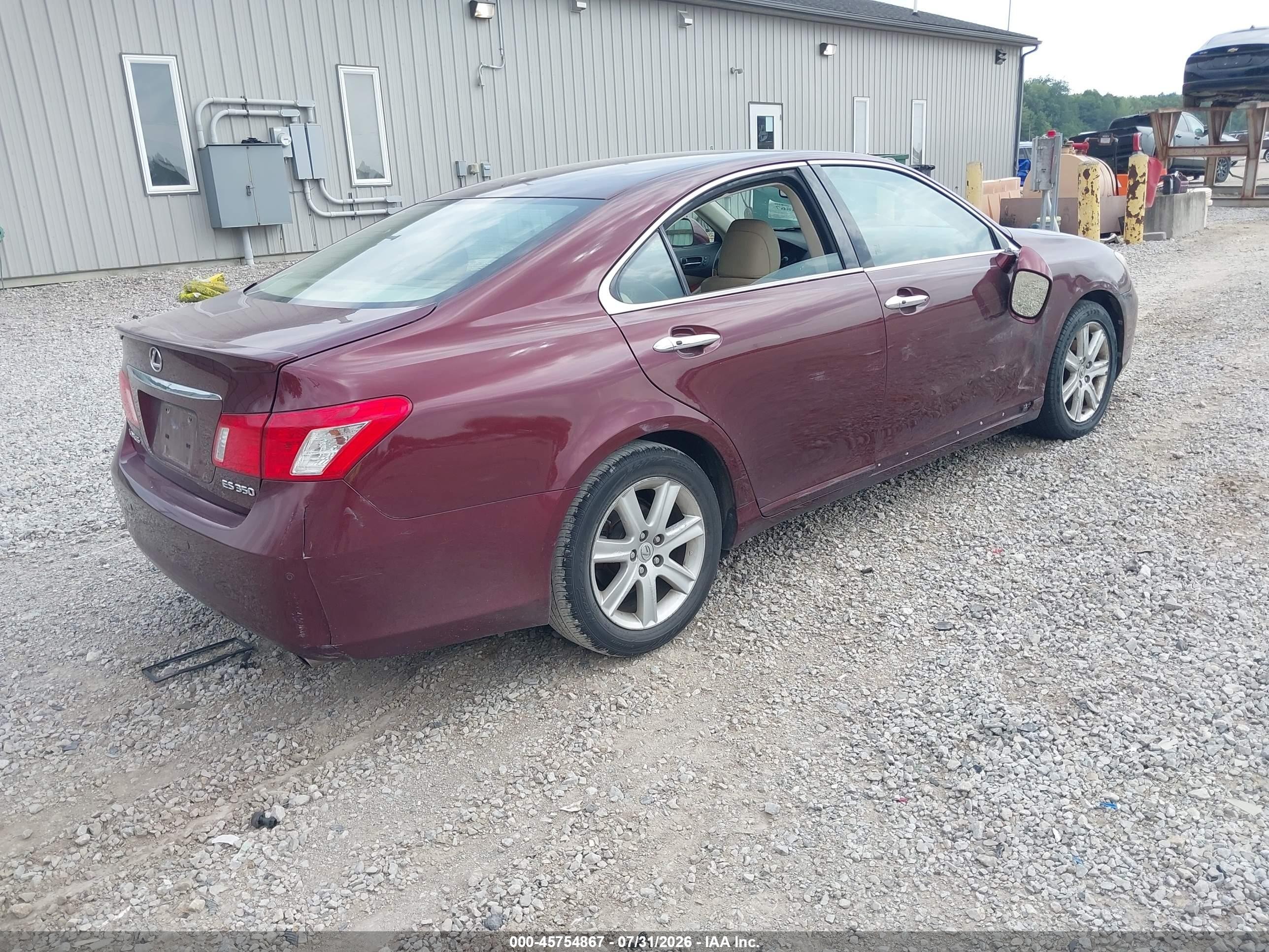 2007 Lexus Es 350   Темно-бордовый vin: JTHBJ46G872084633