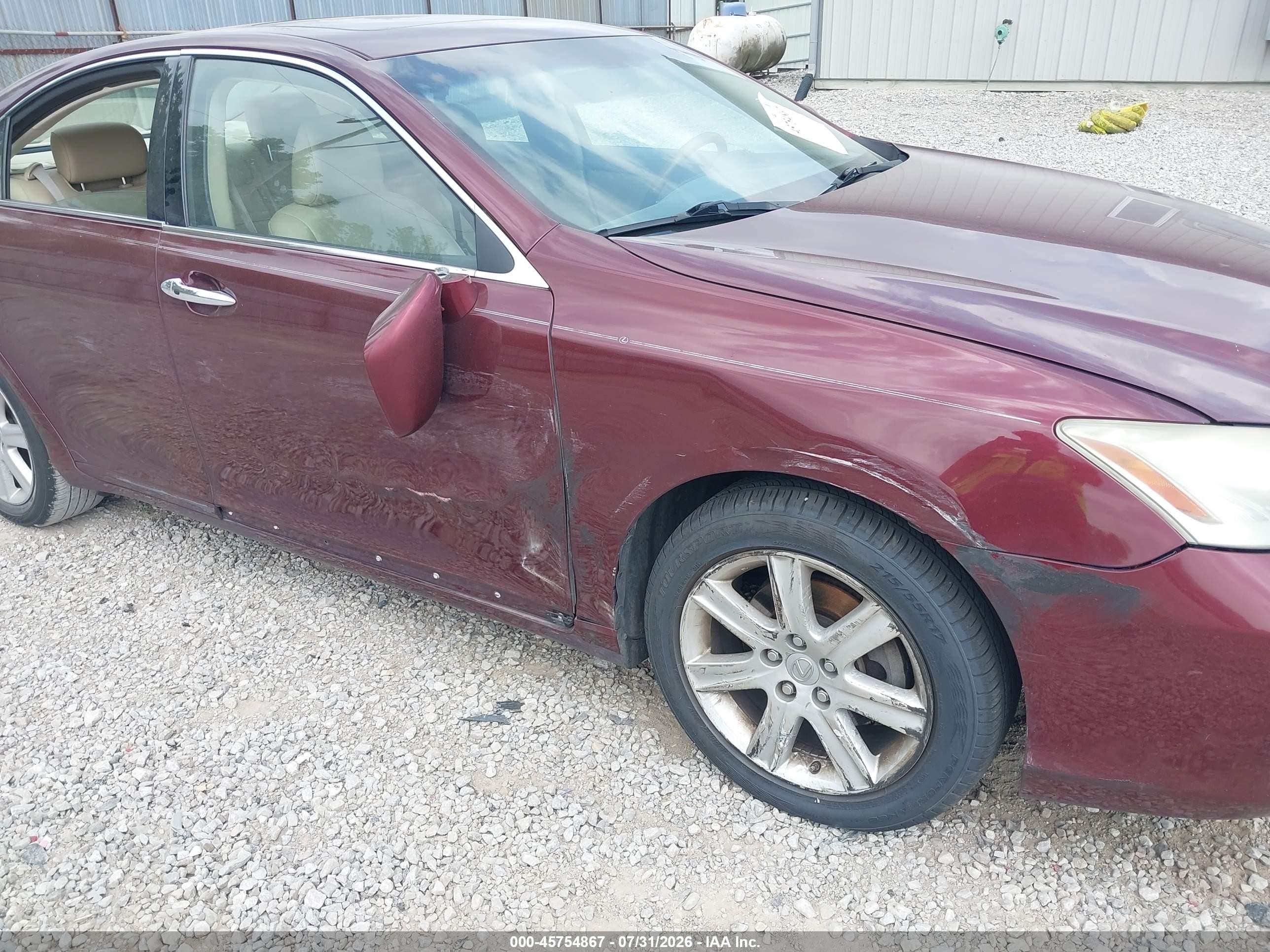2007 Lexus Es 350   Темно-бордовый vin: JTHBJ46G872084633