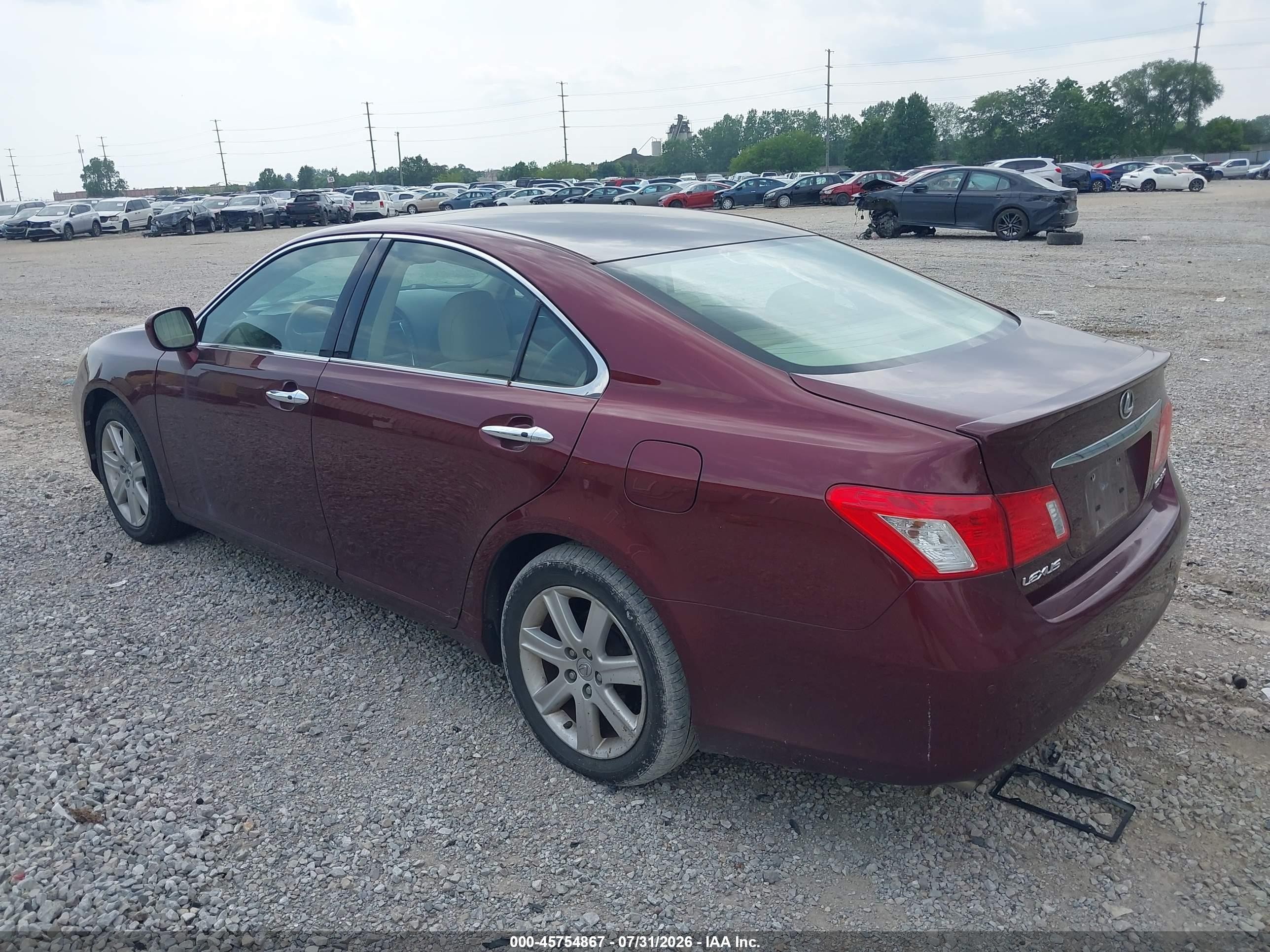 2007 Lexus Es 350   Темно-бордовый vin: JTHBJ46G872084633