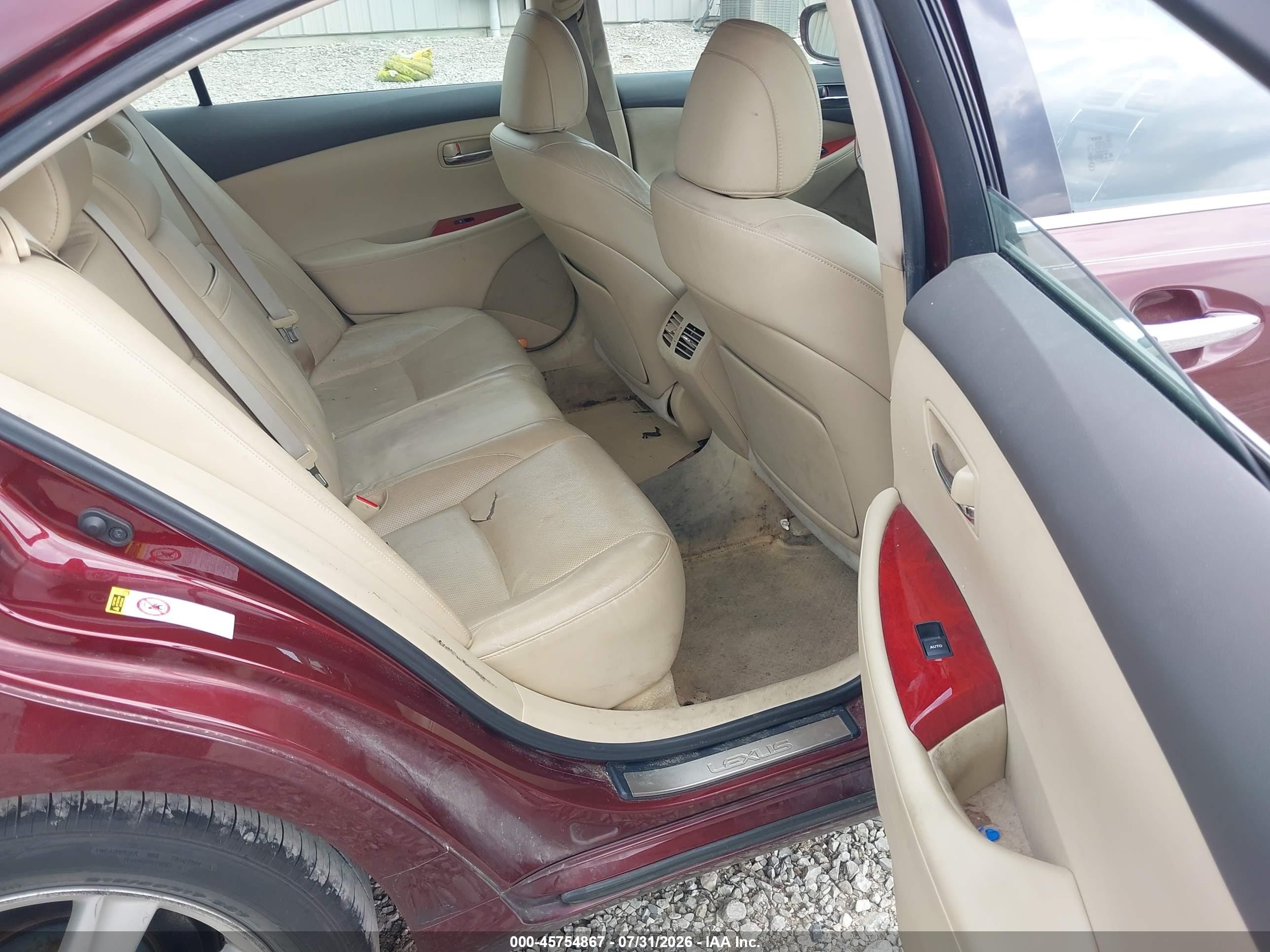 2007 Lexus Es 350   Темно-бордовый vin: JTHBJ46G872084633