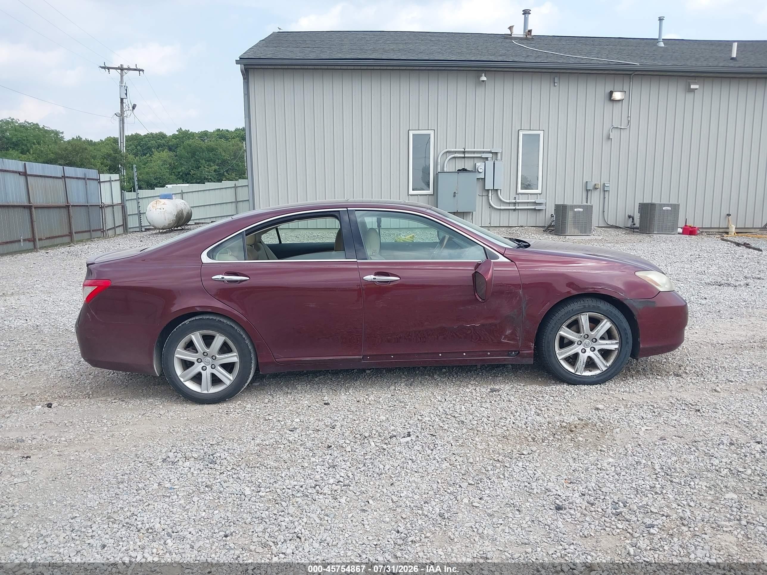 2007 Lexus Es 350   Темно-бордовый vin: JTHBJ46G872084633