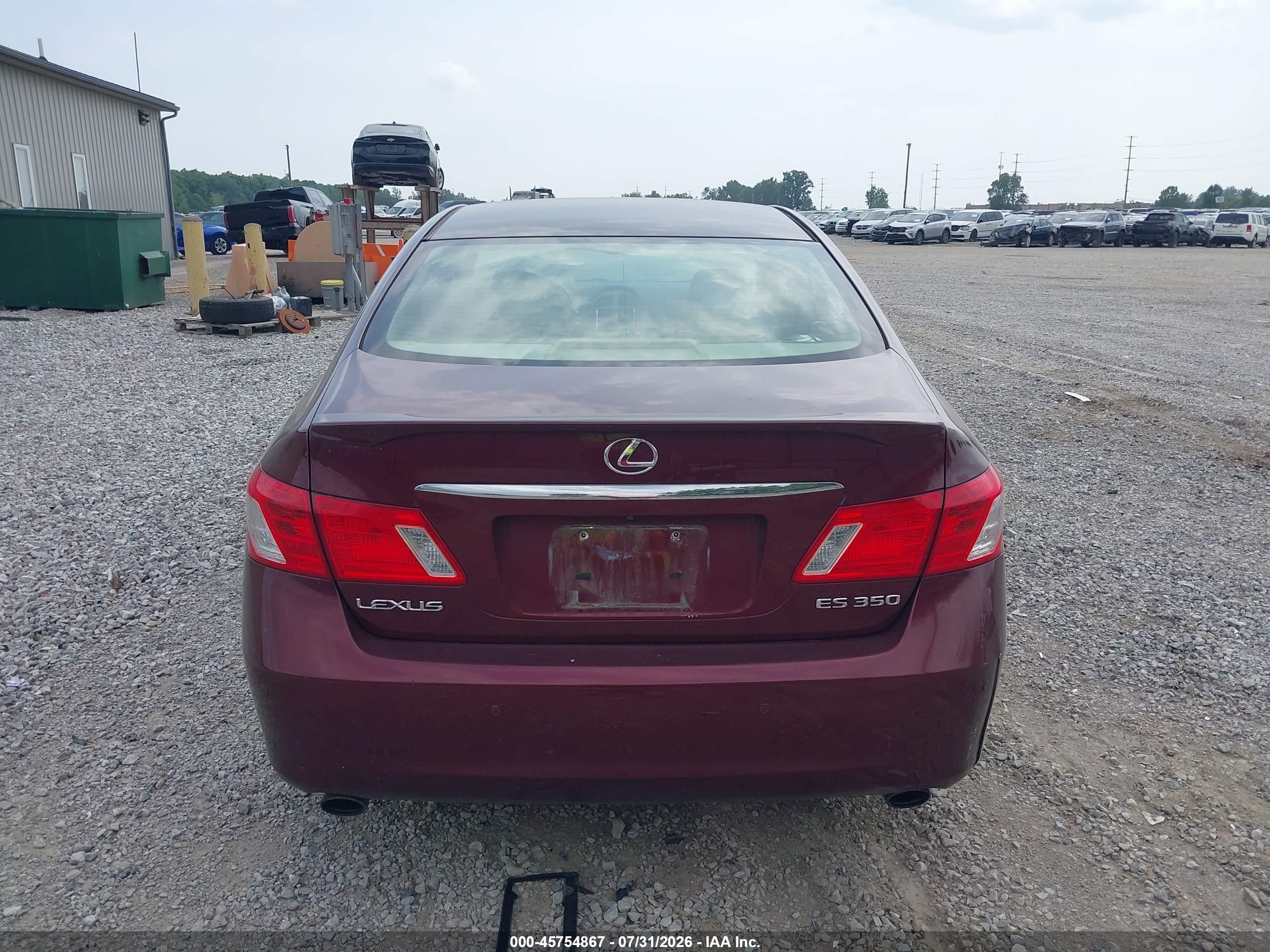 2007 Lexus Es 350   Темно-бордовый vin: JTHBJ46G872084633
