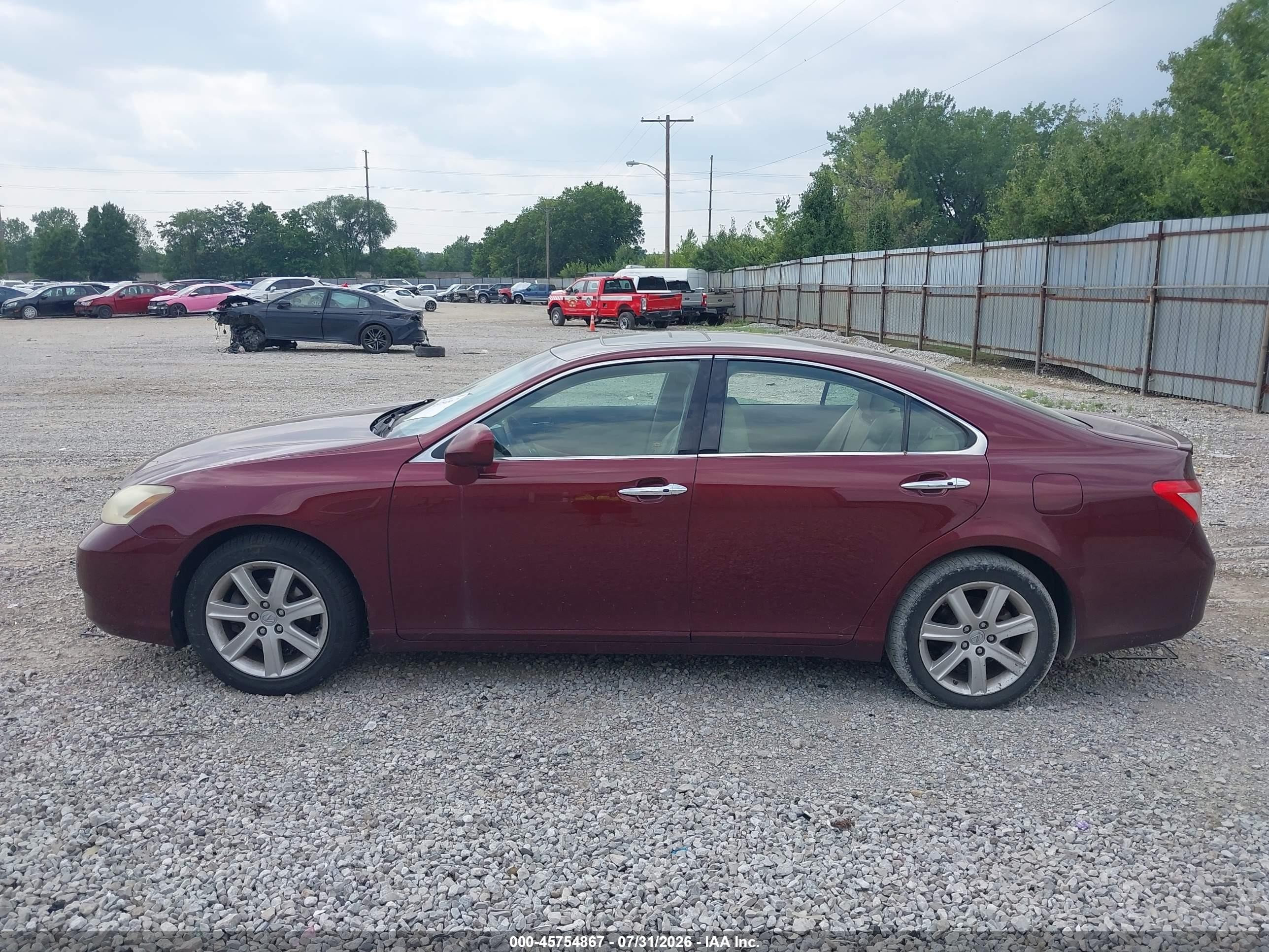 2007 Lexus Es 350   Темно-бордовый vin: JTHBJ46G872084633