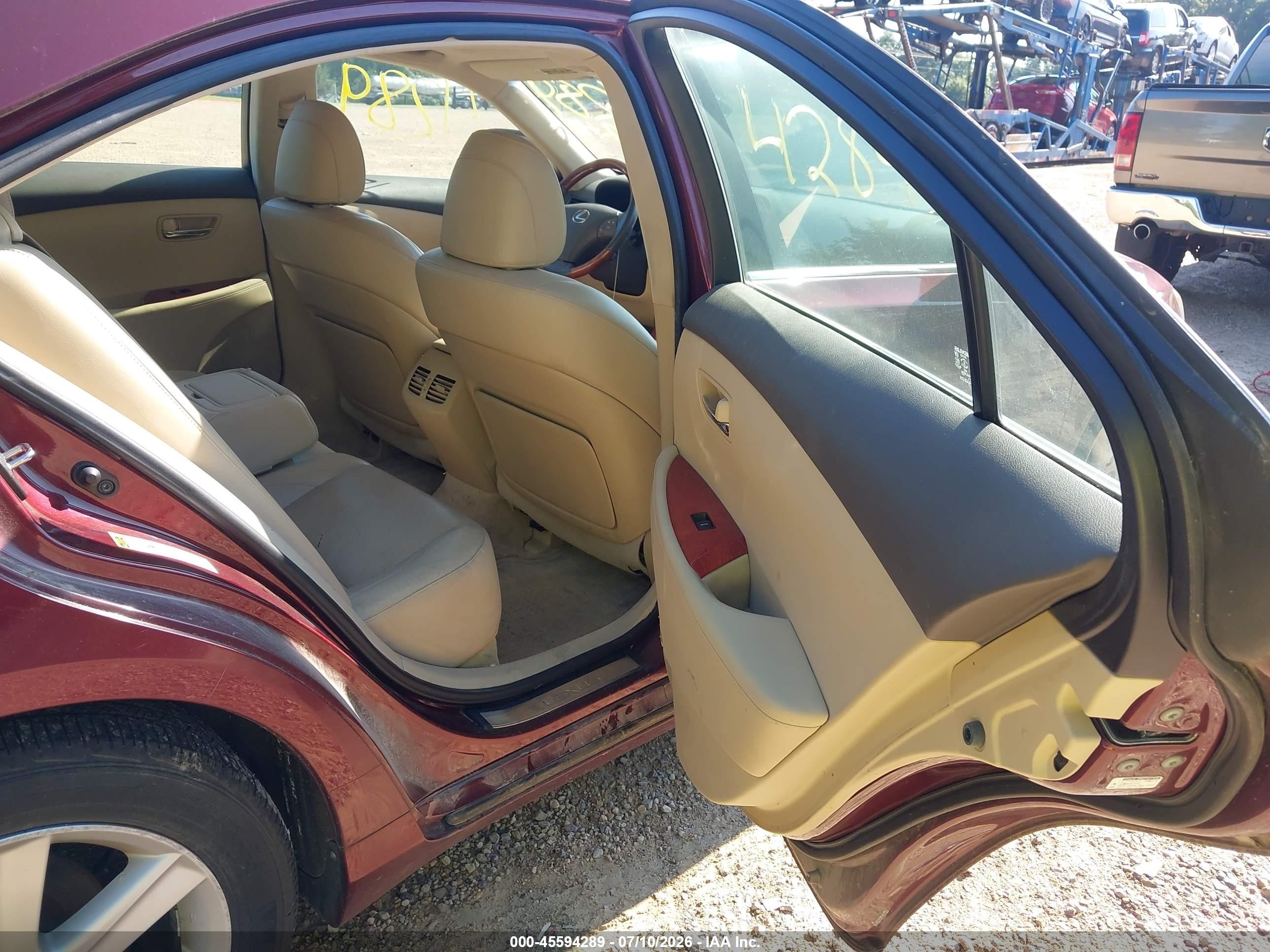 2007 Lexus Es 350   Maroon vin: JTHBJ46G872089749
